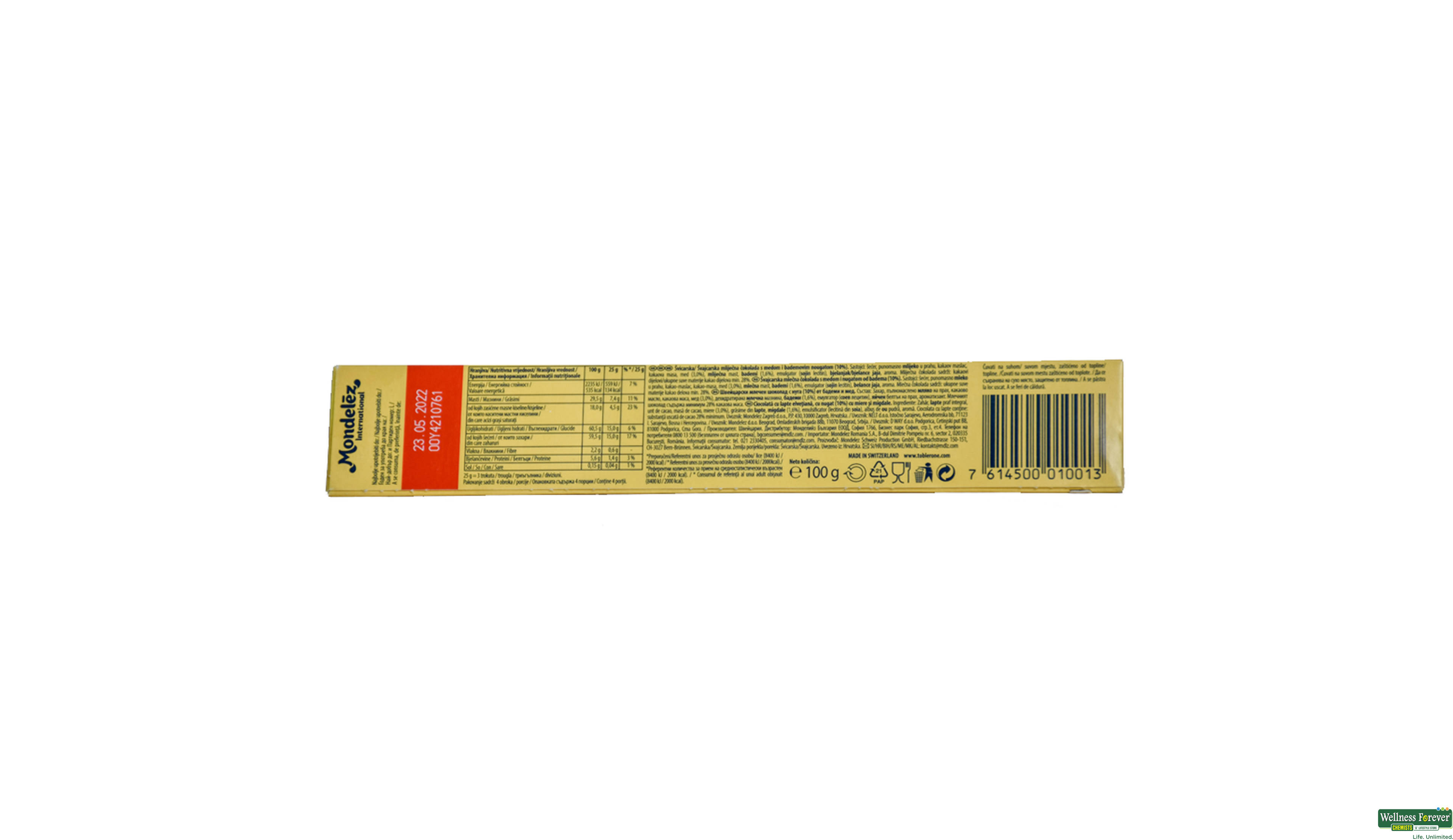 TOBLERONE CHOC MILK BAR 100GM- 6, 100GM, null