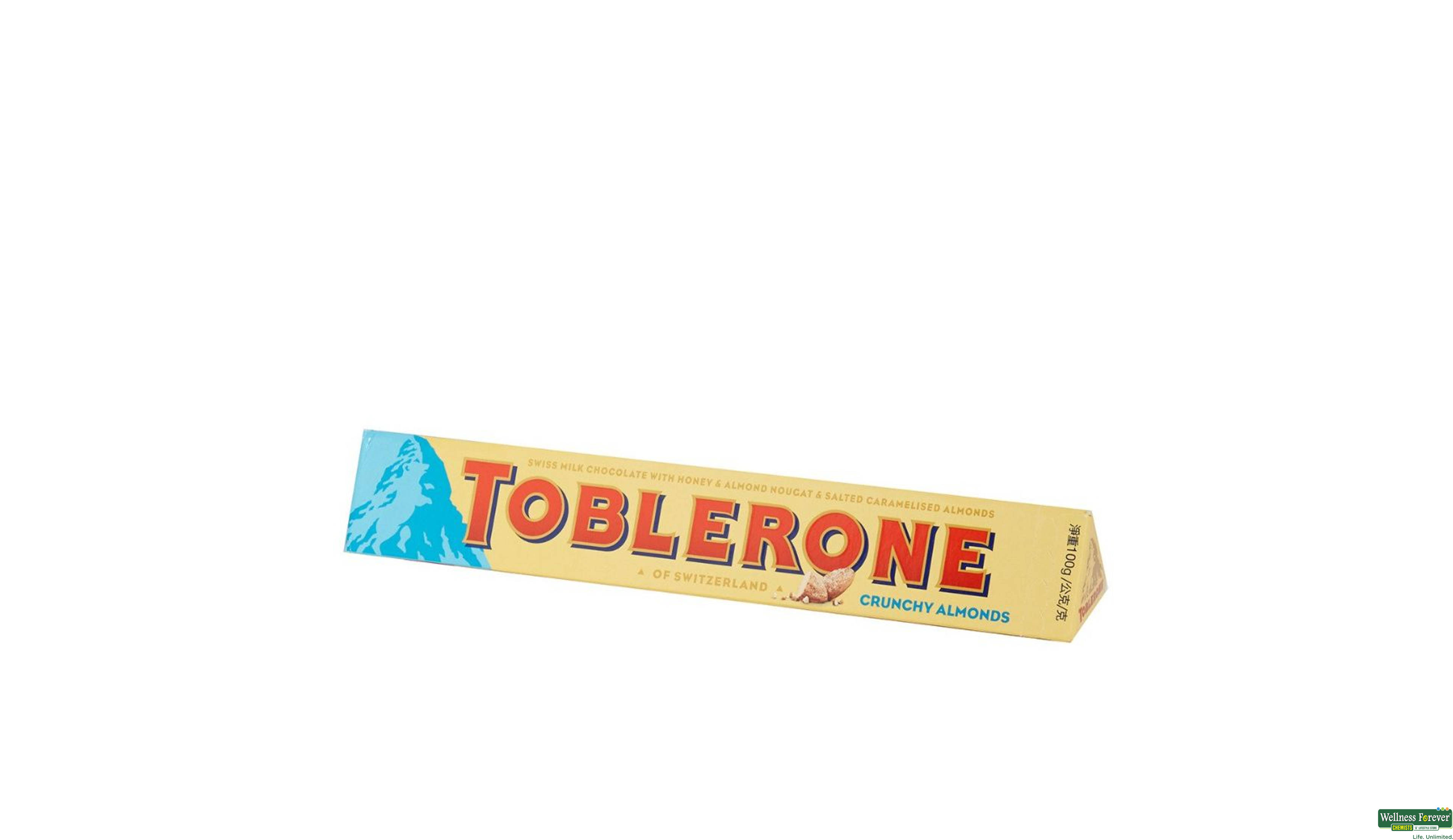 TOBLERONE CHOC CRUNCHY ALMOND BAR 100GM- 1, 100GM, null