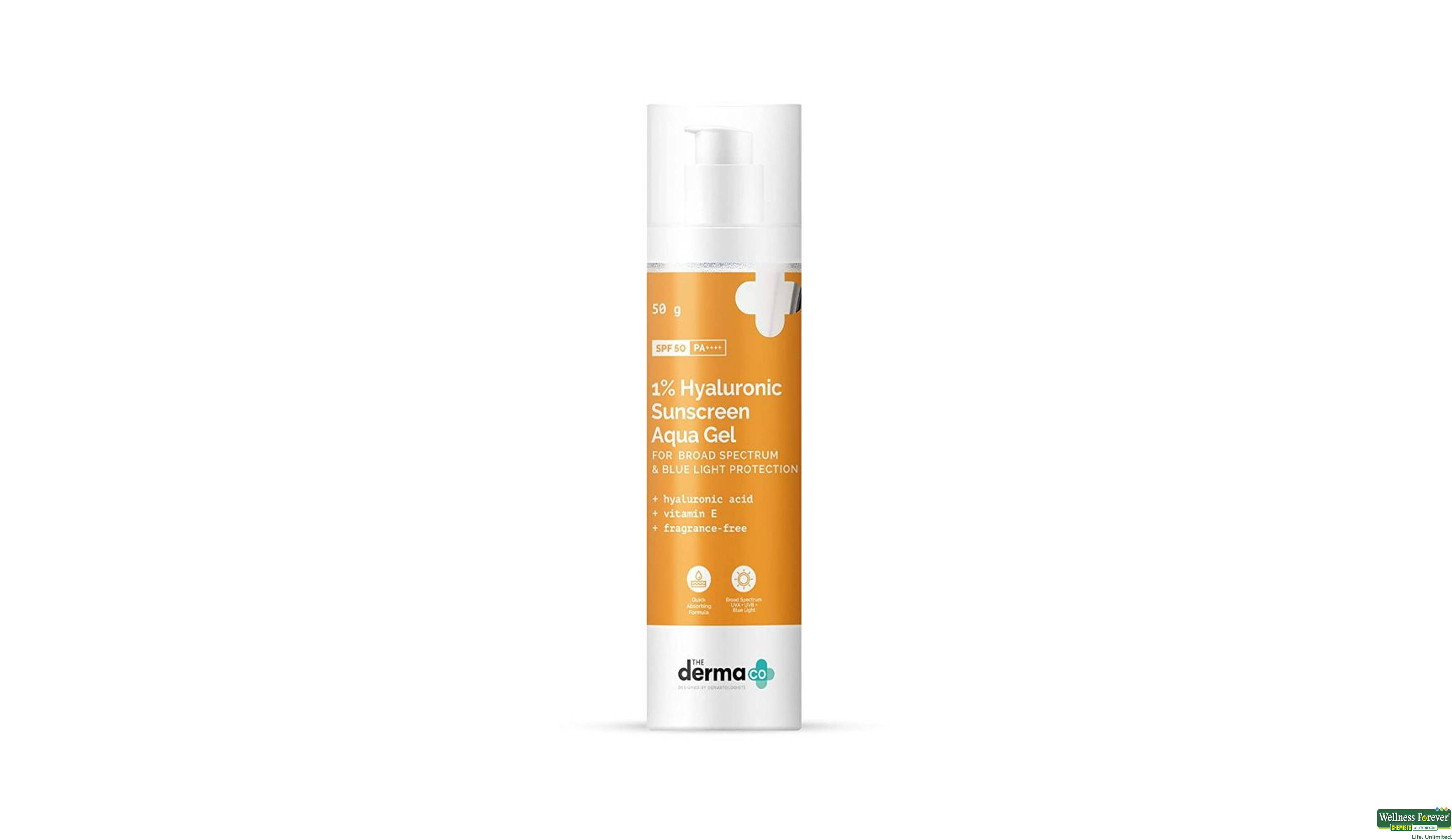 DERMA CO 1% HYALURONIC SUNSCREEN AQUA GEL 50GM- 1, 50GM, 