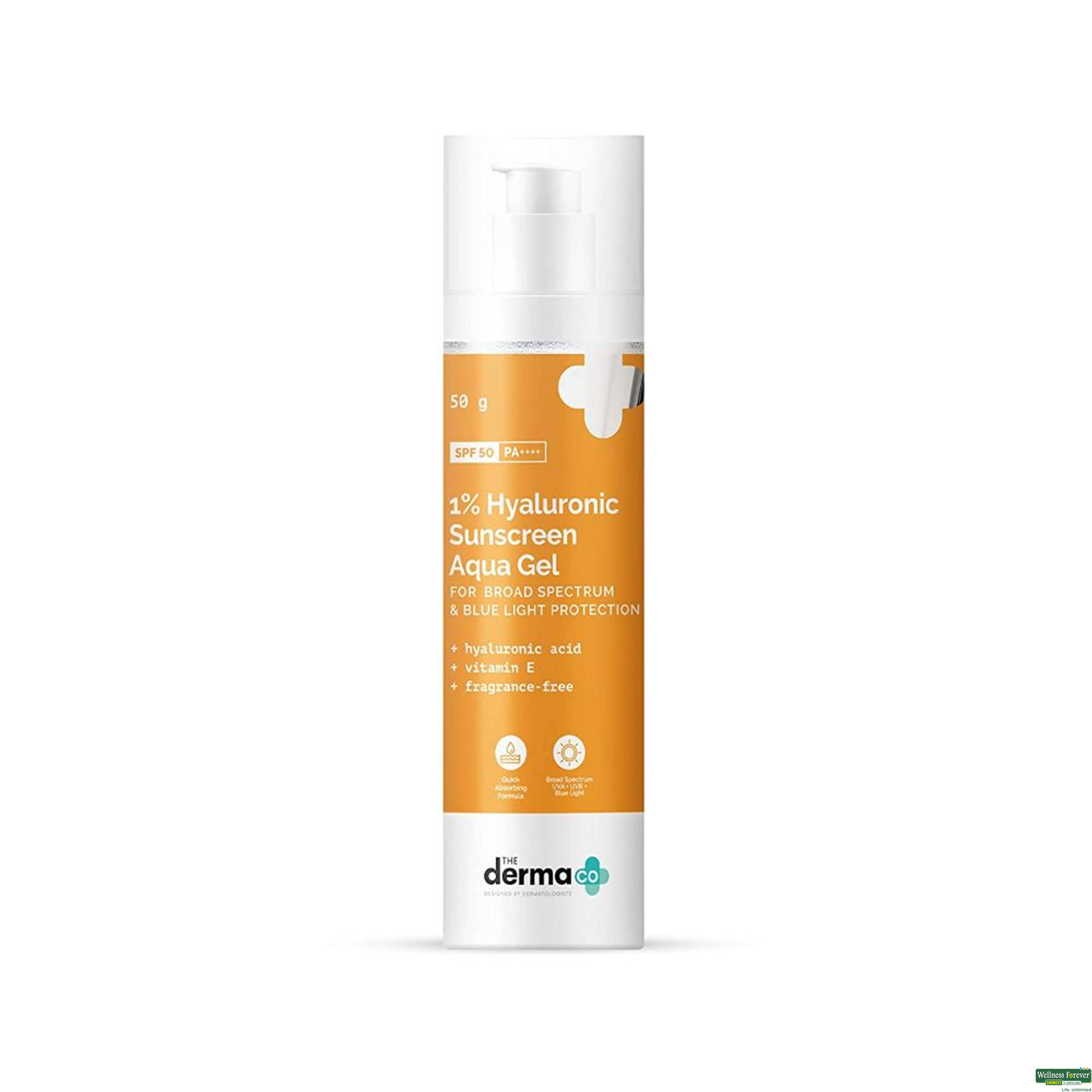 Derma Co 1% Hyaluronic Sunscreen Aqua Gel 50g-image