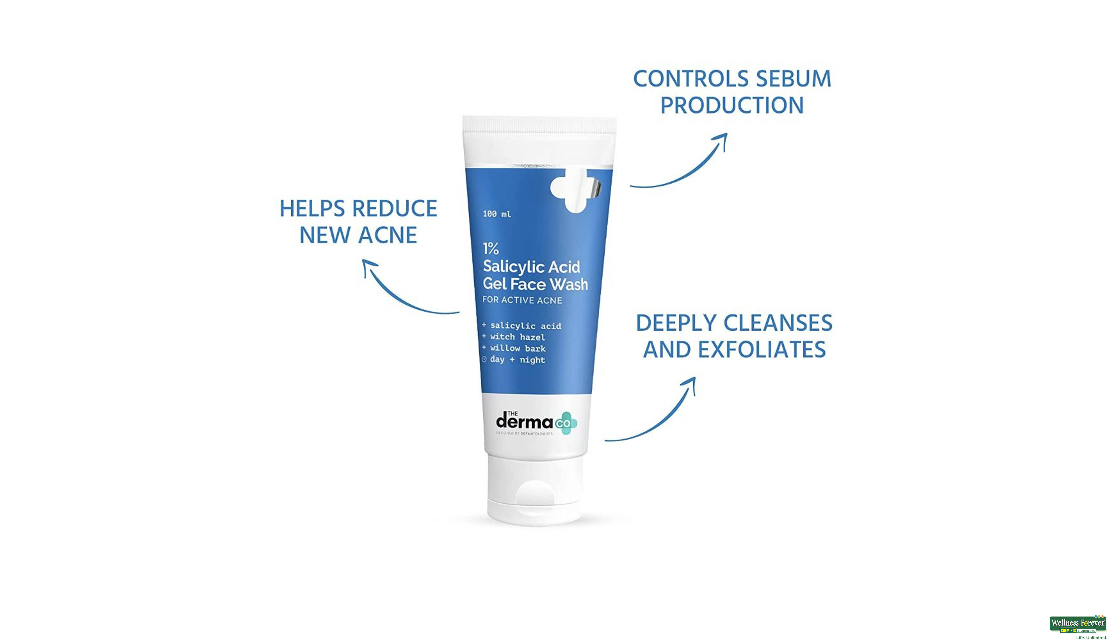 DERMA CO 1% SALICYLIC ACID GEL F/WASH 100ML- 3, 100ML, 