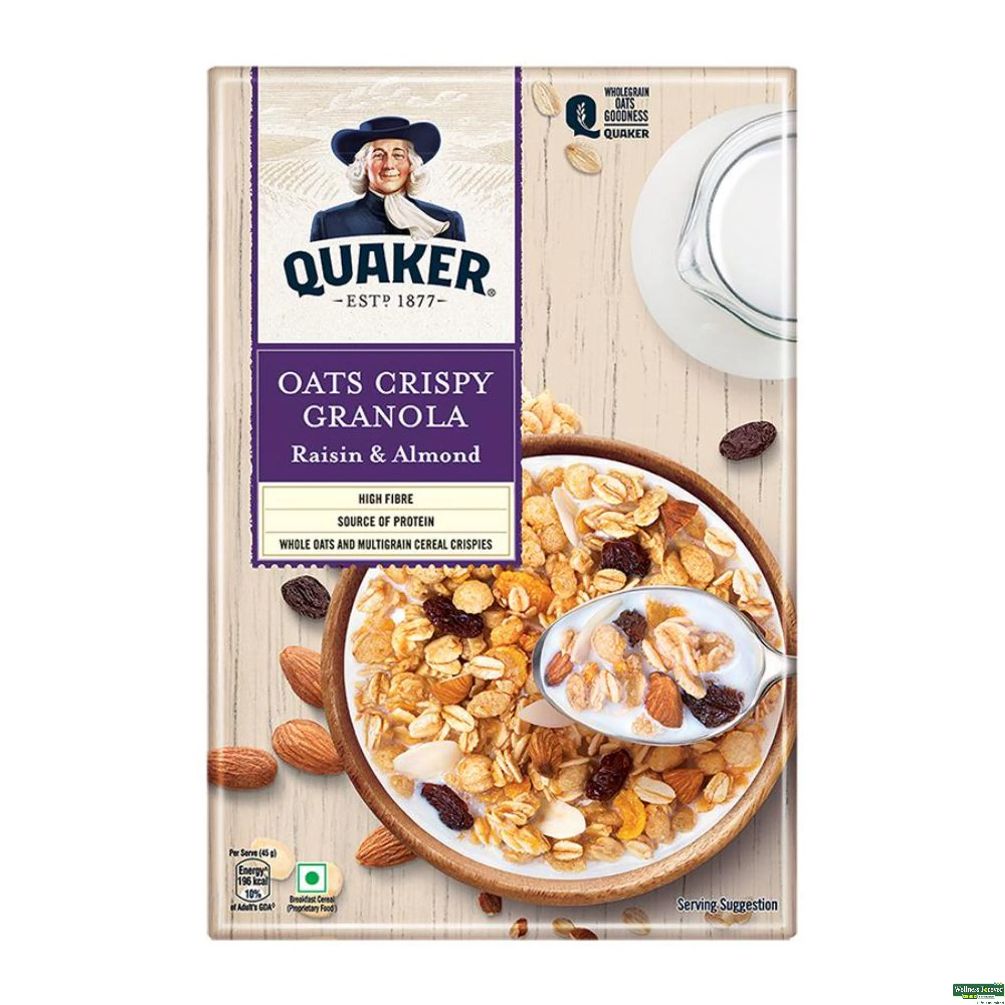 QUAKER OATS GRANOLA RAISIN ALMONDS 400GM-image