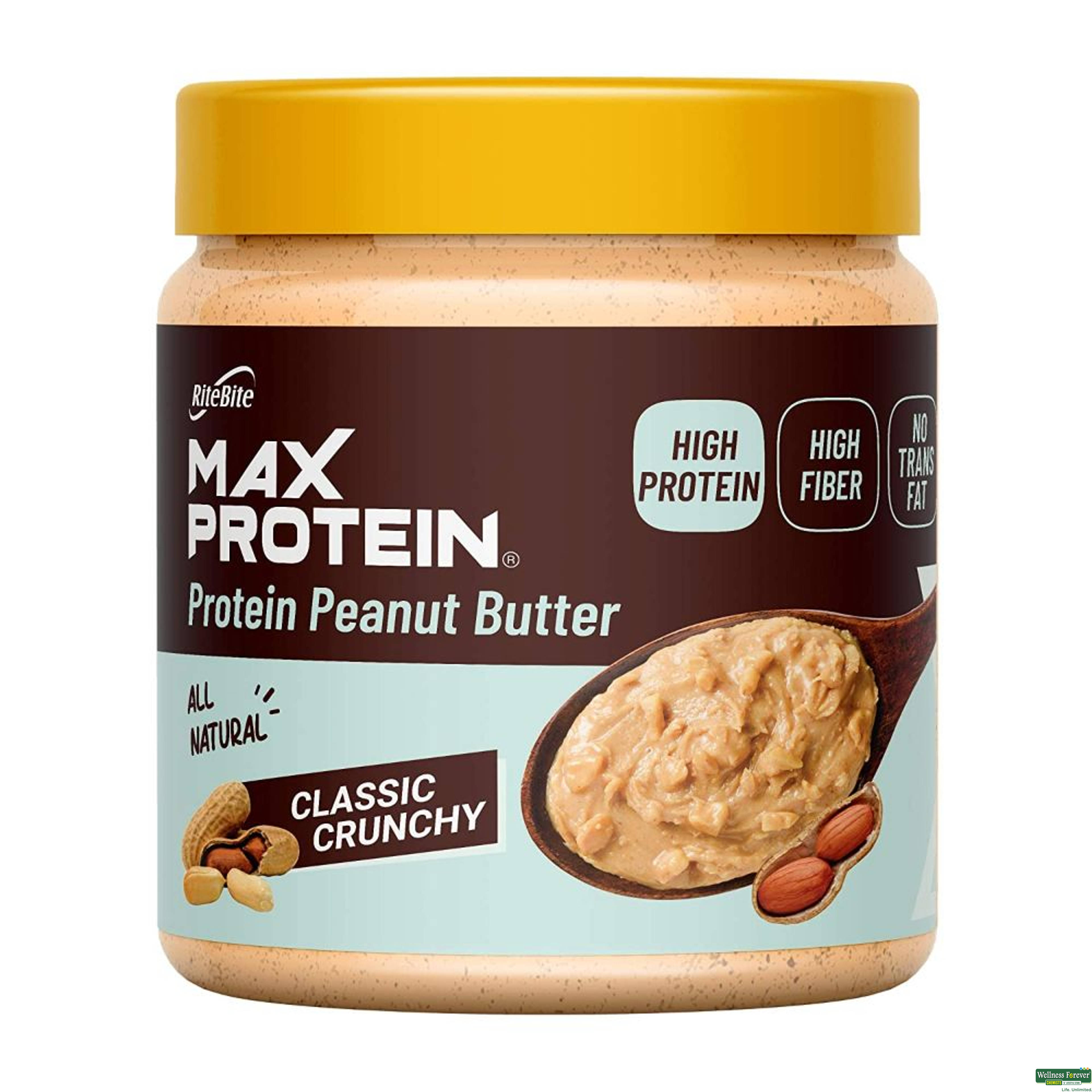 Ritebite Max Protein Classic Crunchy Peanut Butter, 340 g-image