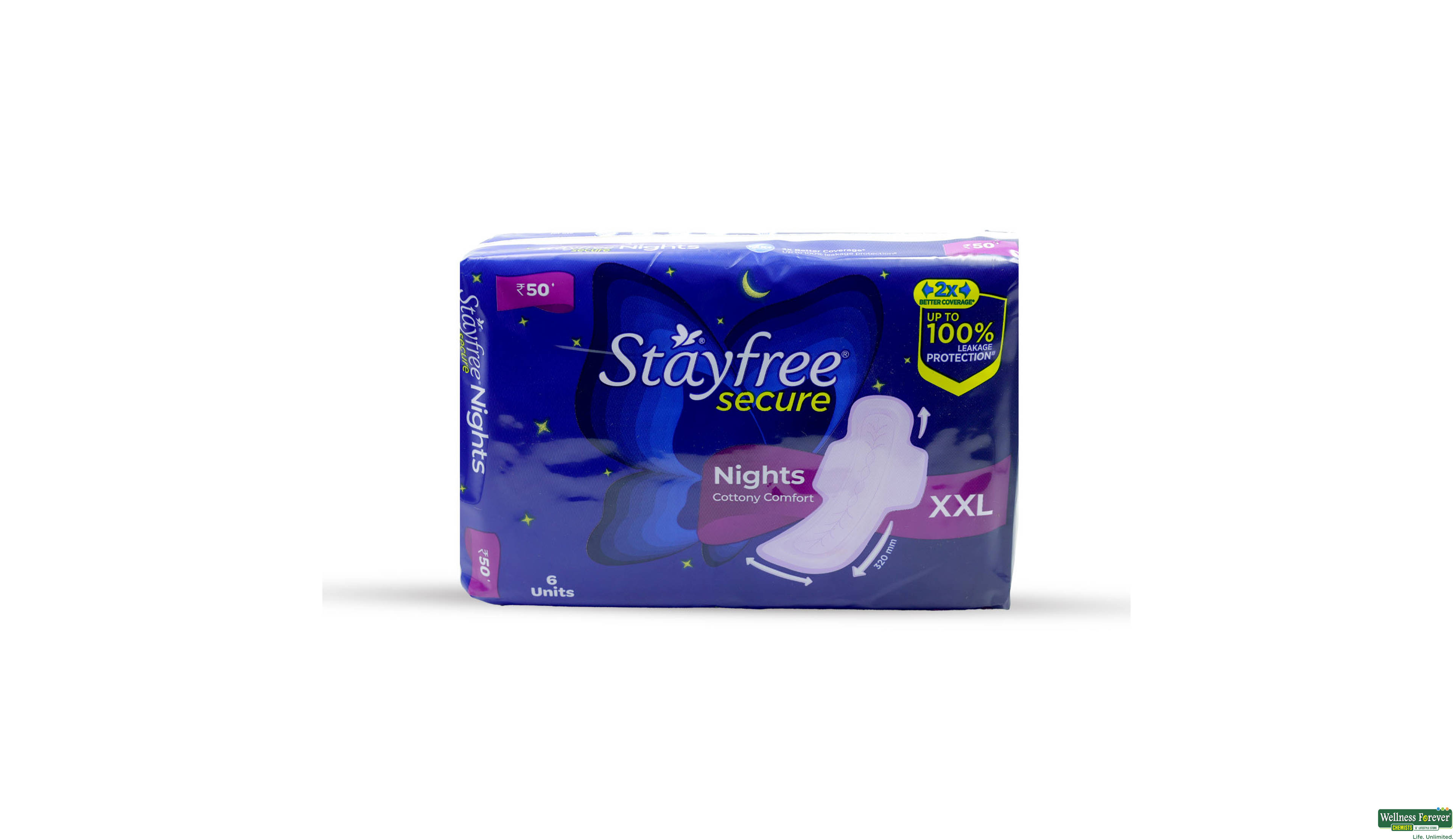 STAYFREE SA/PAD SCURE N/COTT SOFT CMFRT 6PC- 1, 6PC, 
