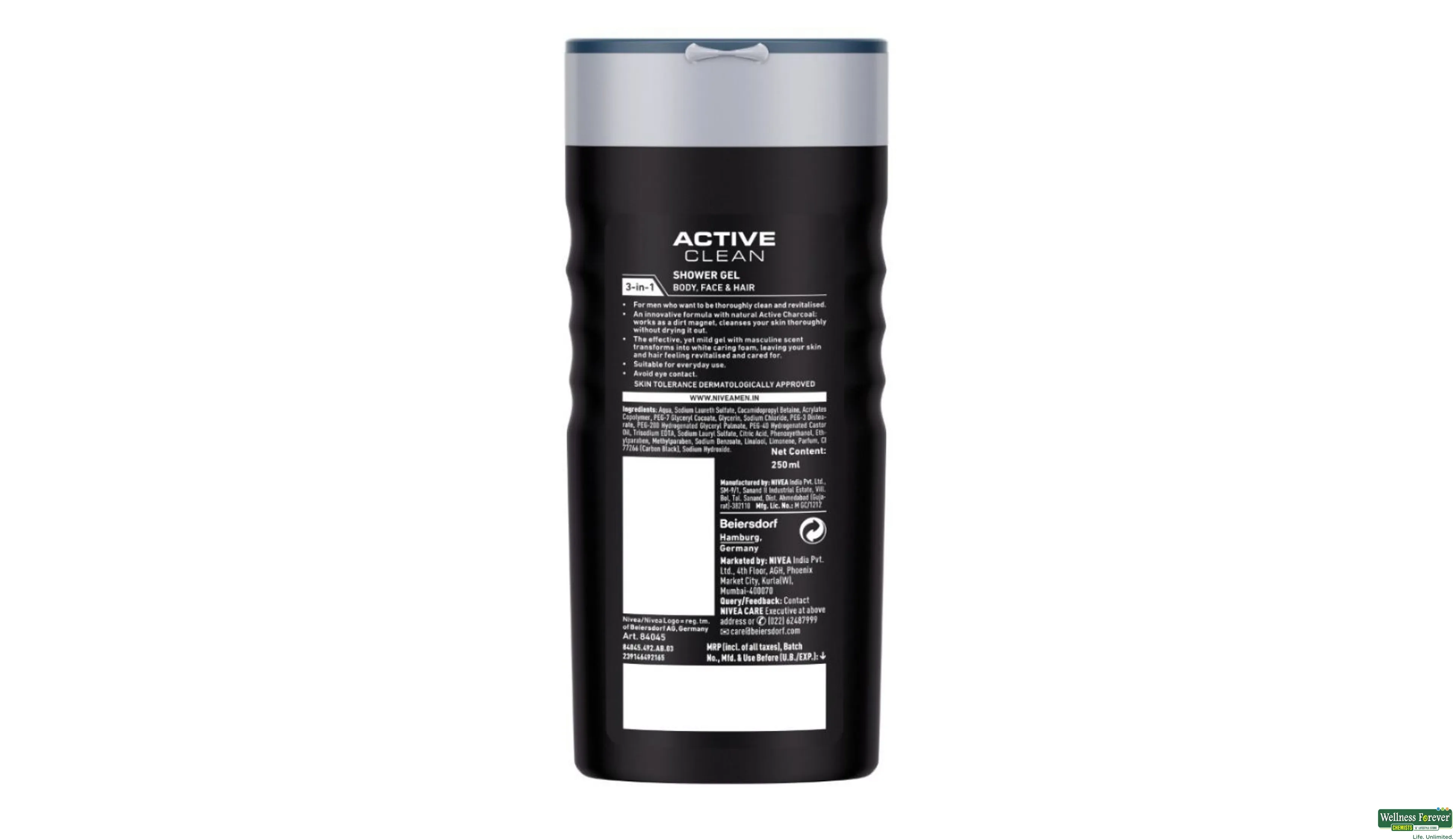 NIVEA S/GEL ACTIVE CHARCOAL 250ML- 2, 250ML, 