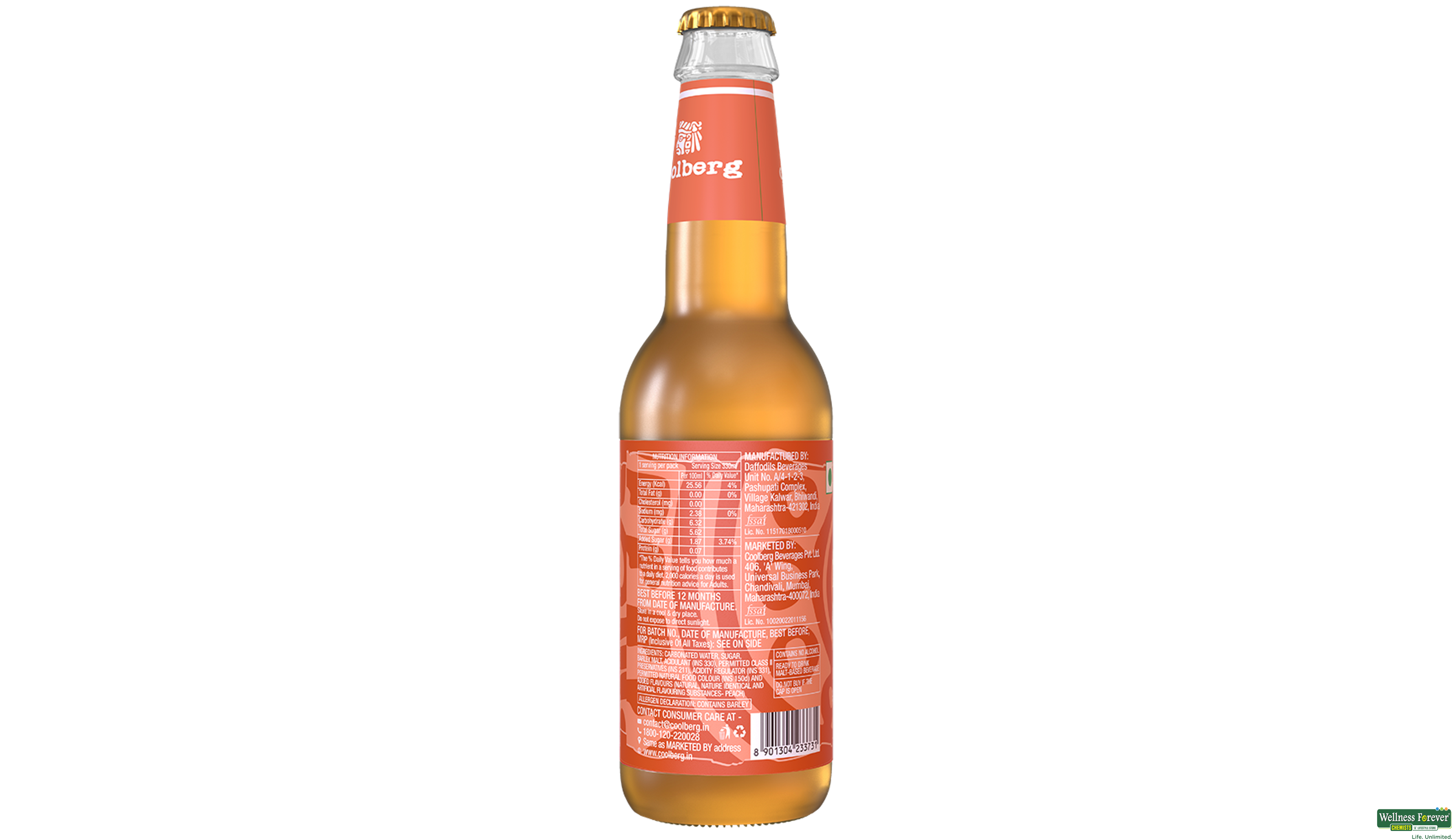 COOLBERG PEACH  NON ALCOHOLIC 330ML- 4, 330ML, 