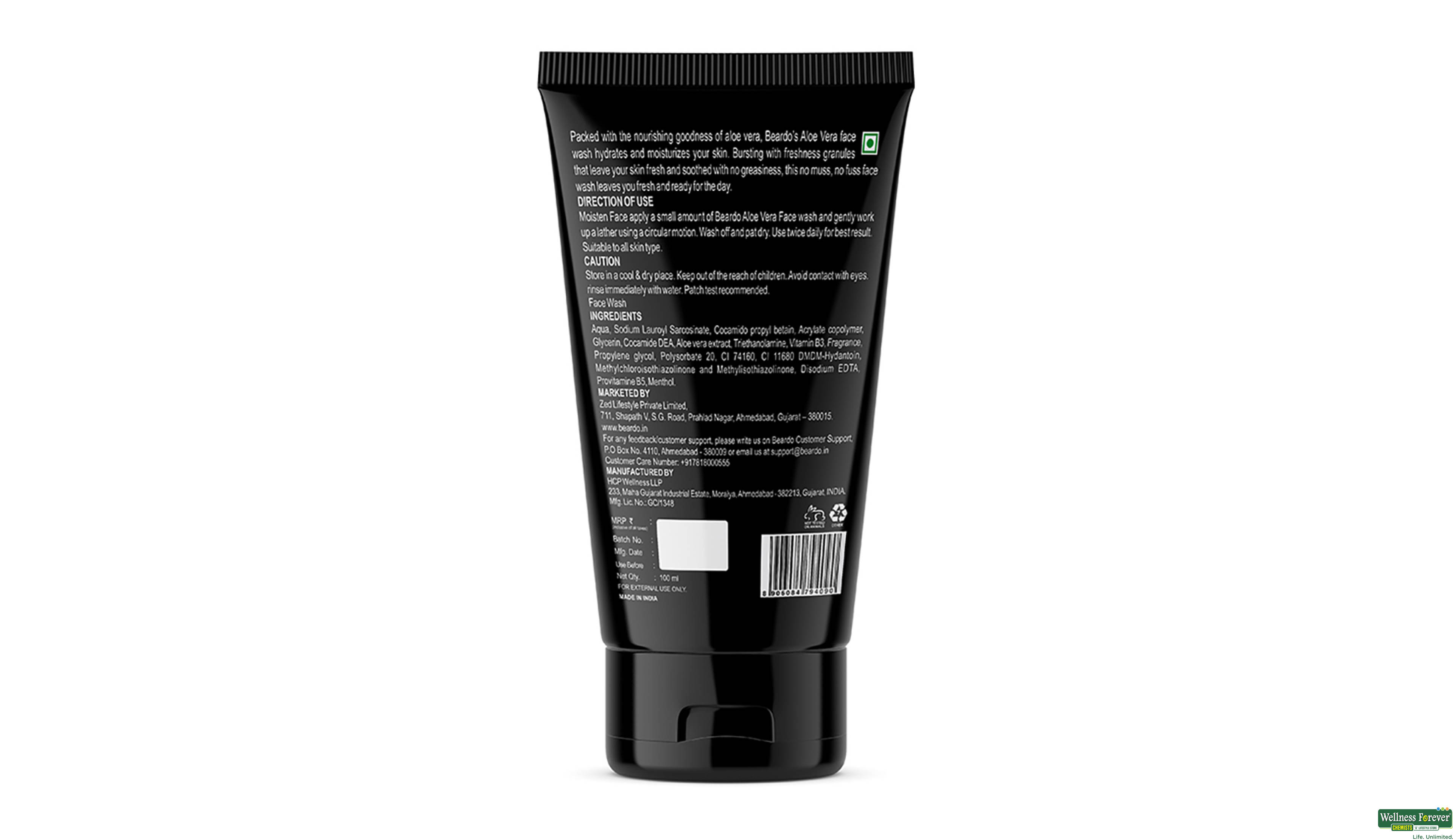 BEARDO ALOE VERA FACE WASH 100ML- 2, 100ML, 