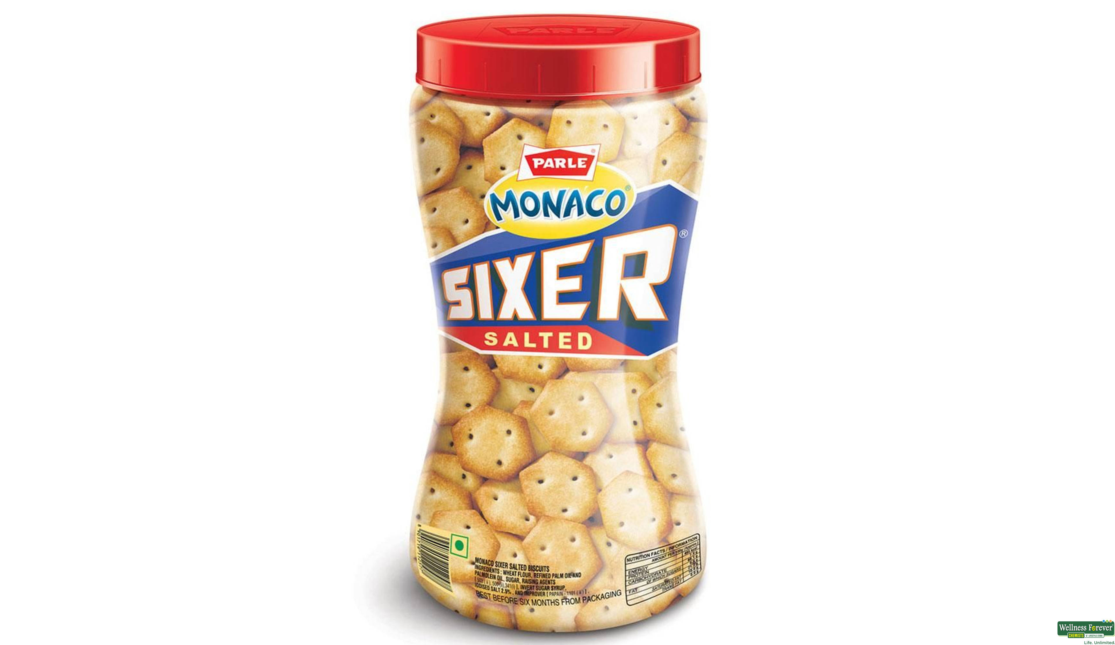 PARLE MONACO BISCUITS SIXER SALTED 200GM- 1, 200GM, null