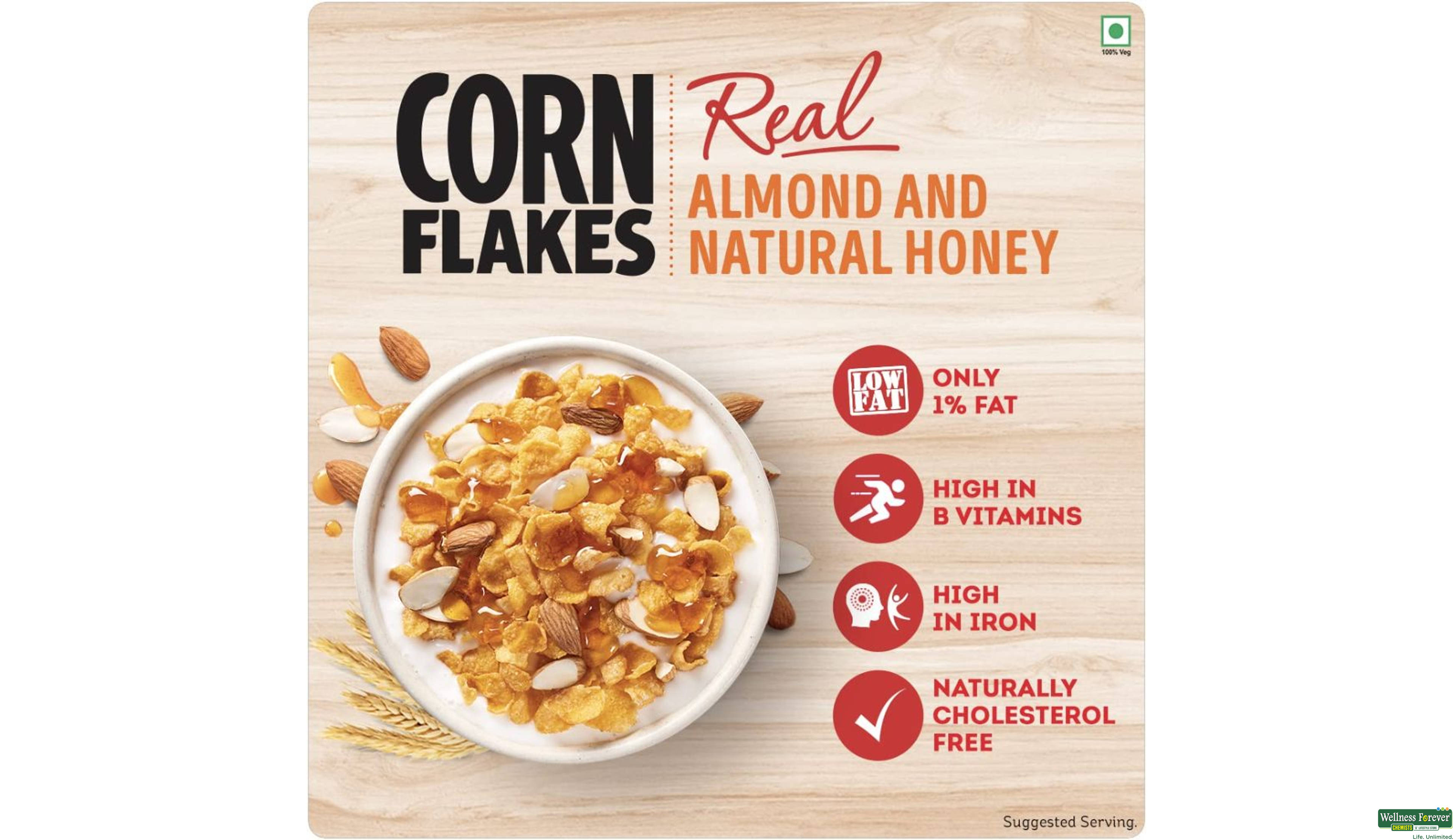 KELLOGGS CORN FLAKES ALMOND HONEY 1KG- 3, 1KG, 