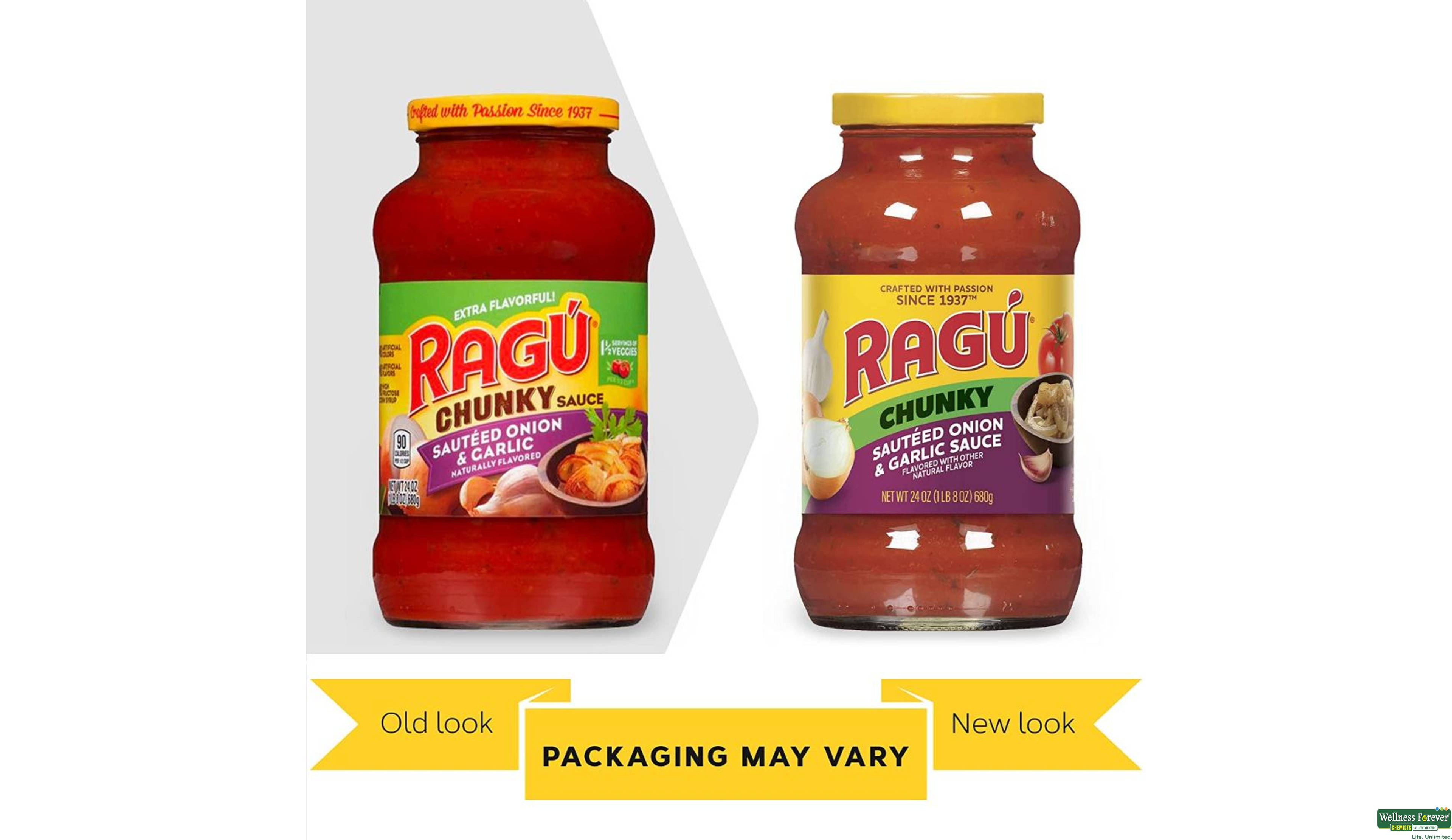 RAGU CHUNKY SAUSE SAUTEED ONION/GARKIC 680GM- 2, 680GM, null