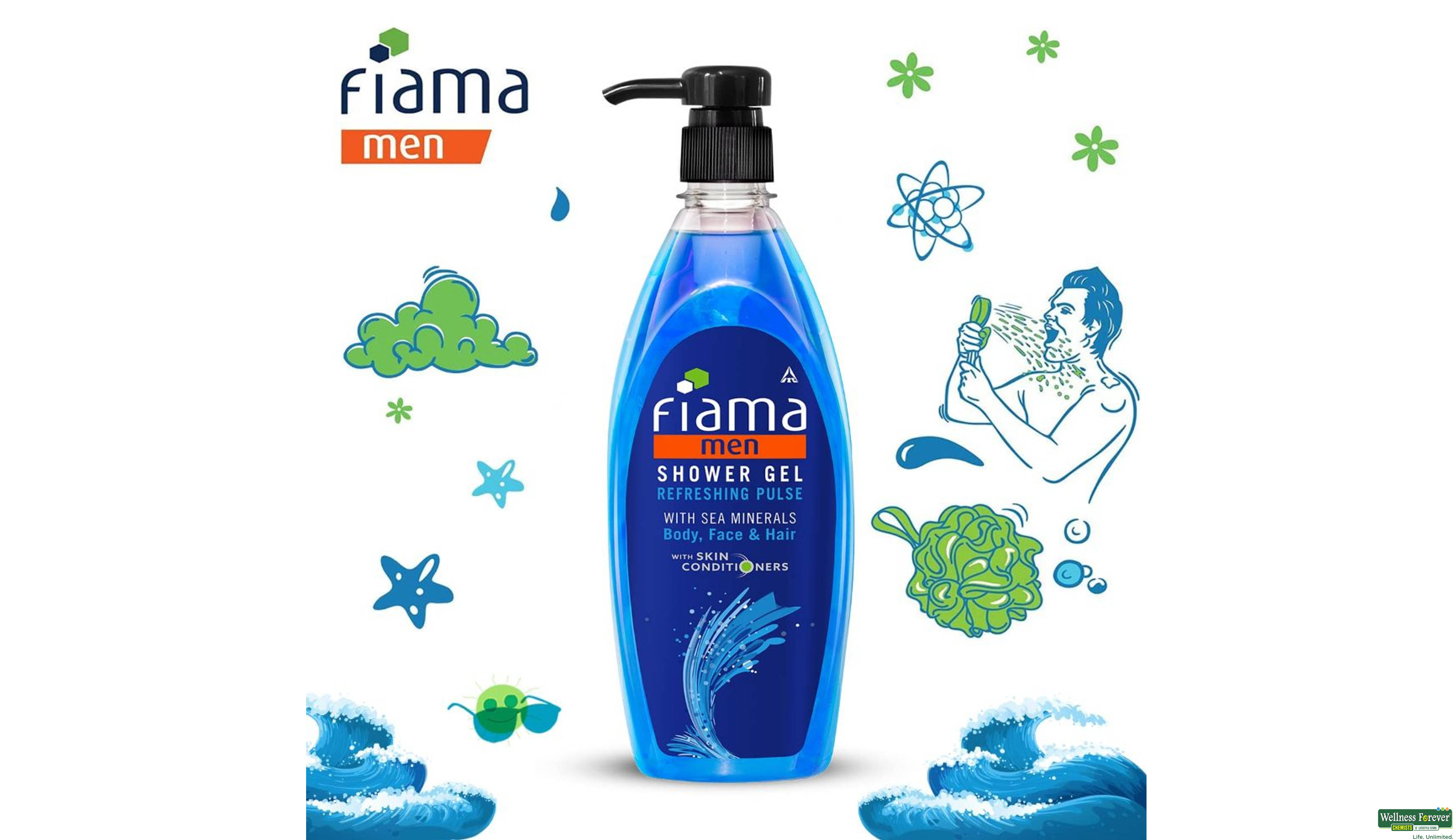 FIAMA B/WASH MEN SEA MINERALS 500ML- 3, 500ML, 