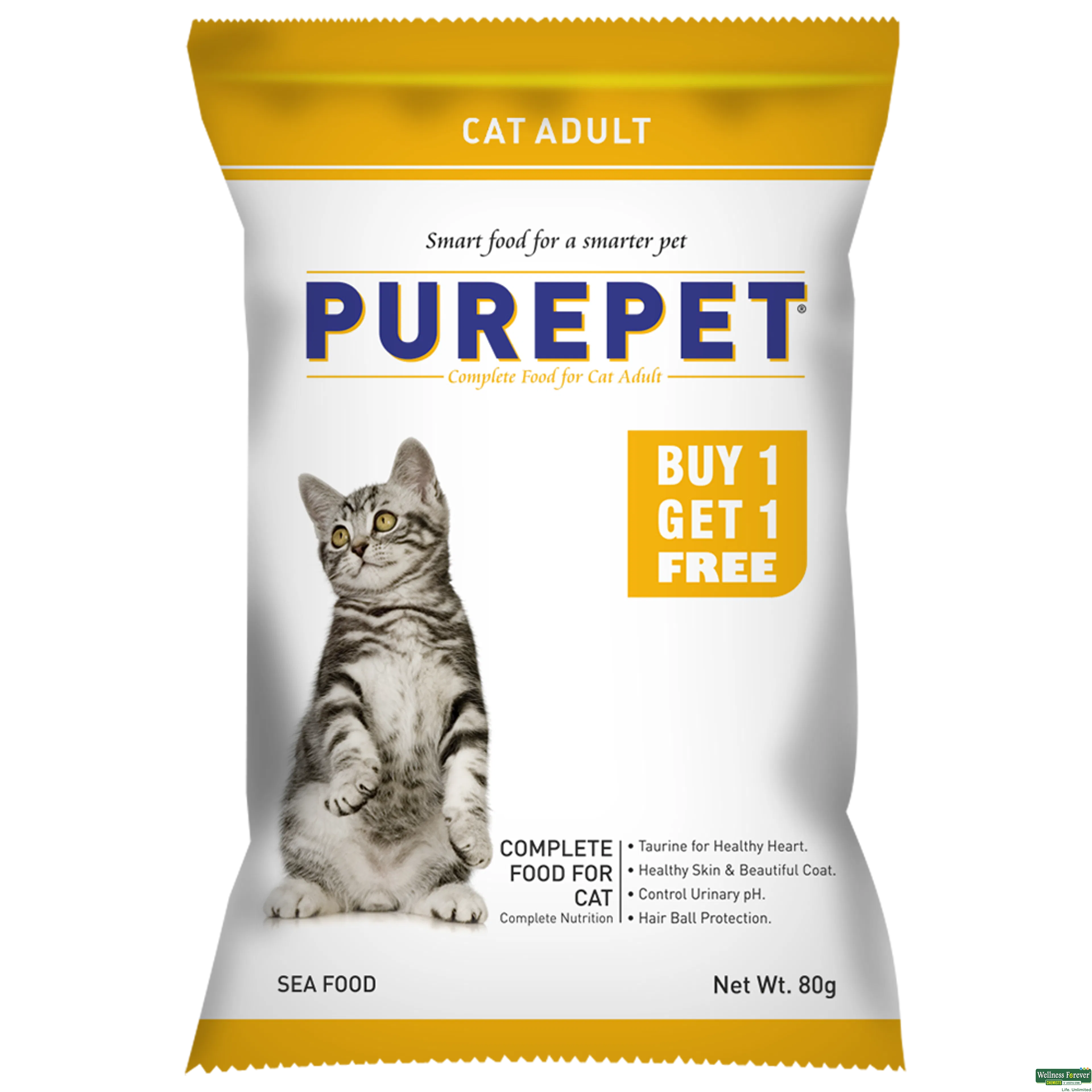 PUREPET SEA FOOD CAT ADULT 80GM-image