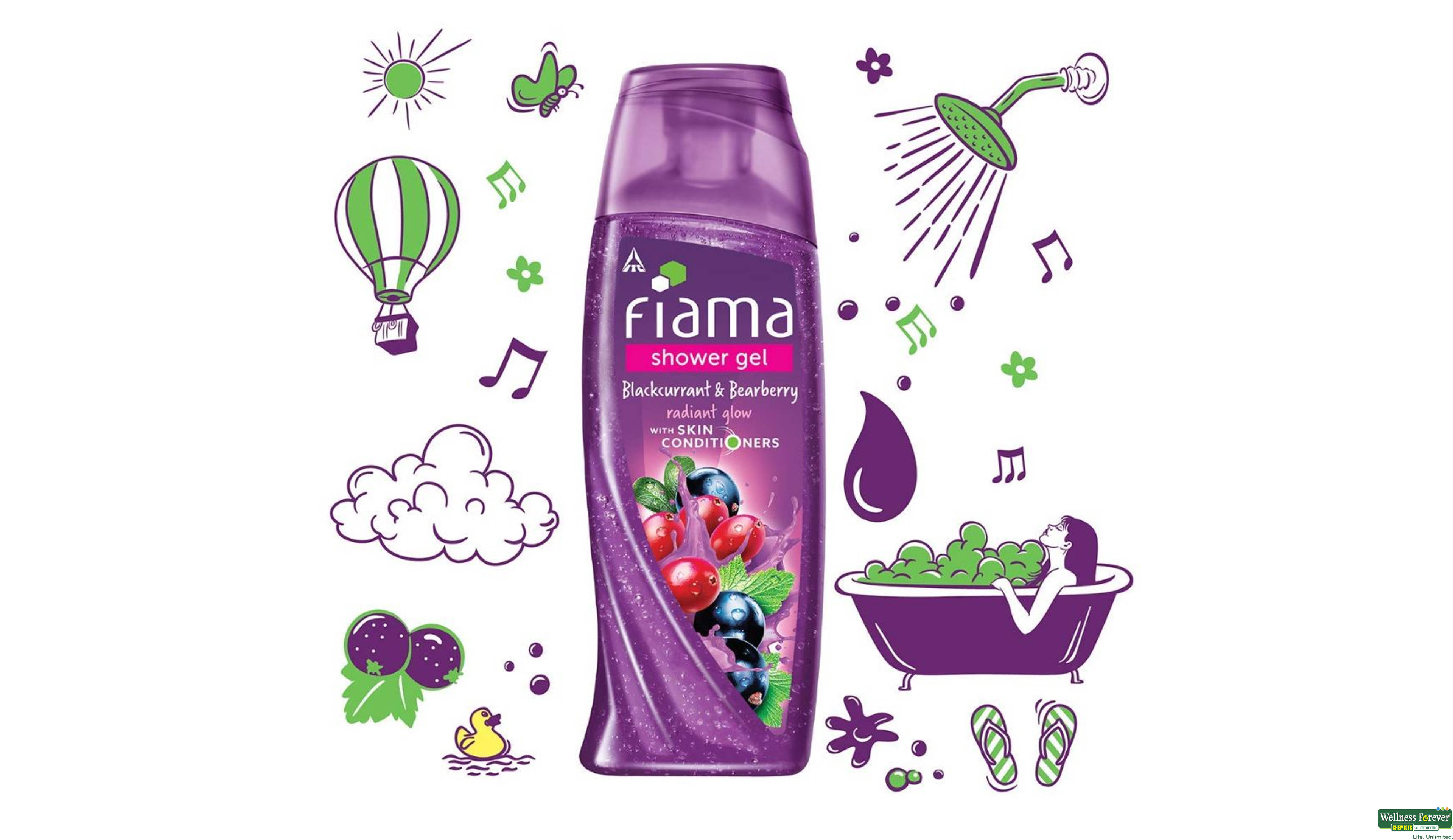 FIAMA SHOWER GEL BLACKCURRANT AND BEARBERRY 250ML- 4, 250ML, 