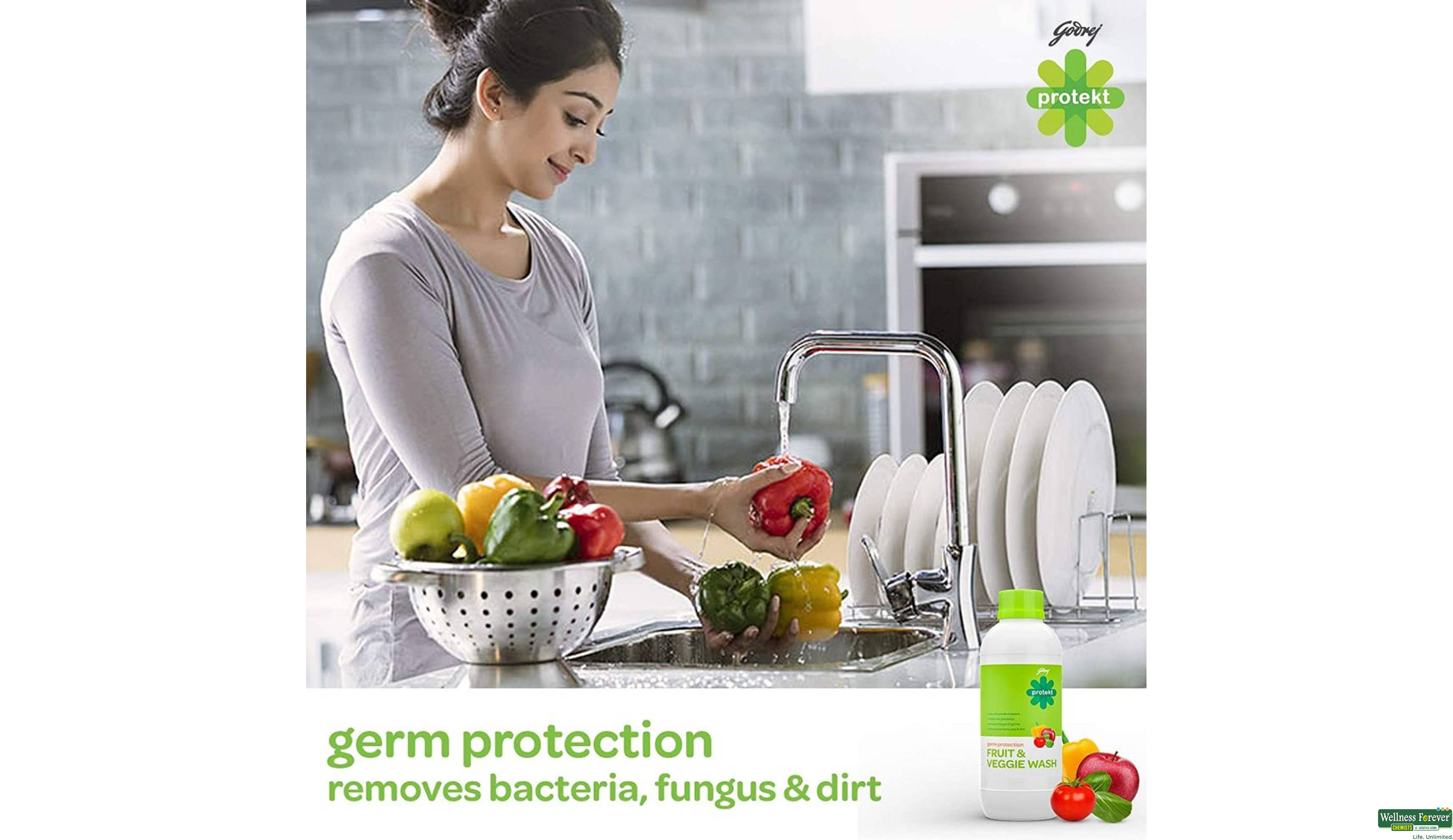 GODREJ PROTEKT GERM PROTECTION FRUIT/VEGGIE WASH 500ML- 4, 500ML, 