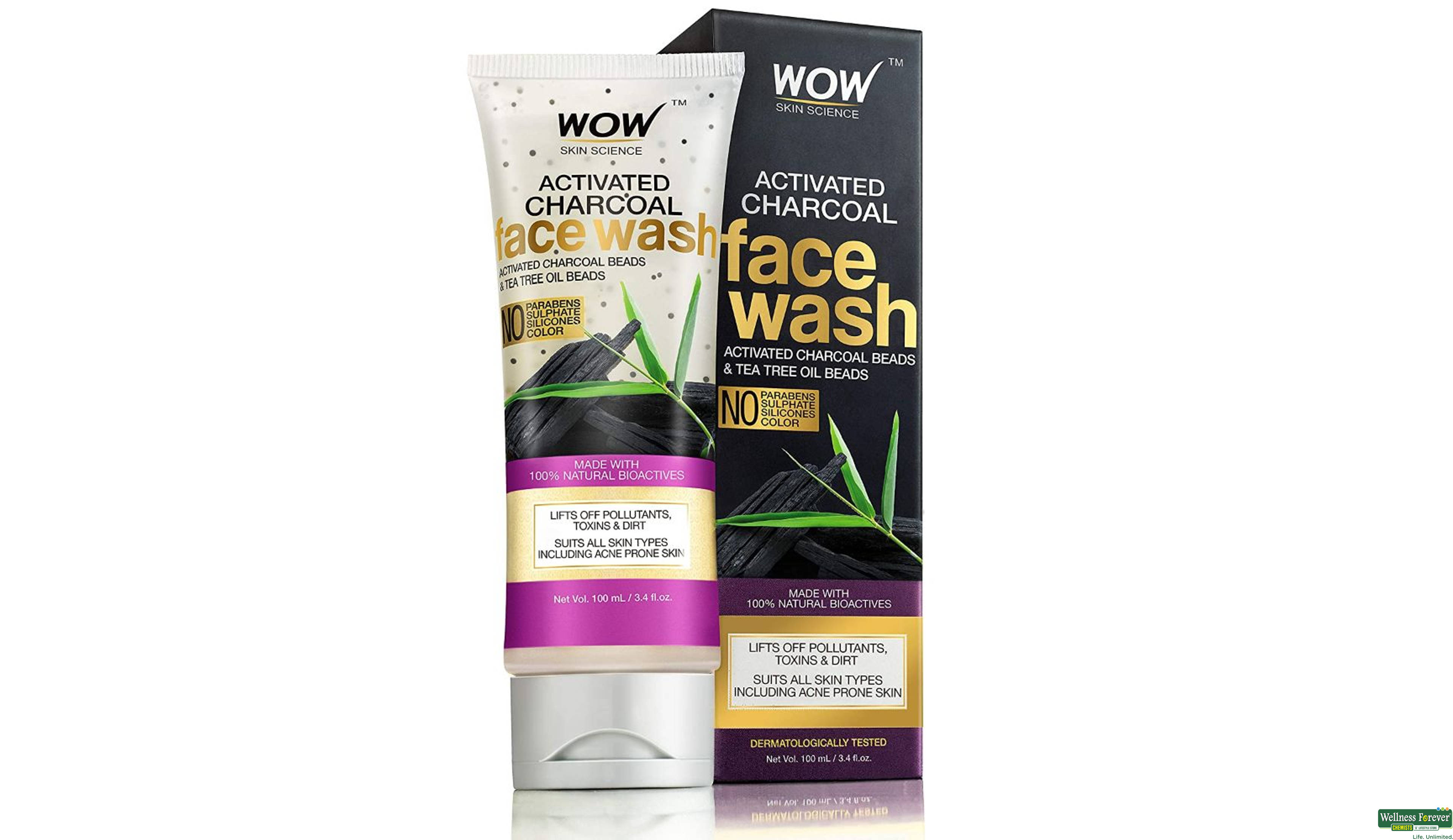 WOW FACE WASH ACTIVATED CHARCOAL 100ML- 1, 100ML, null