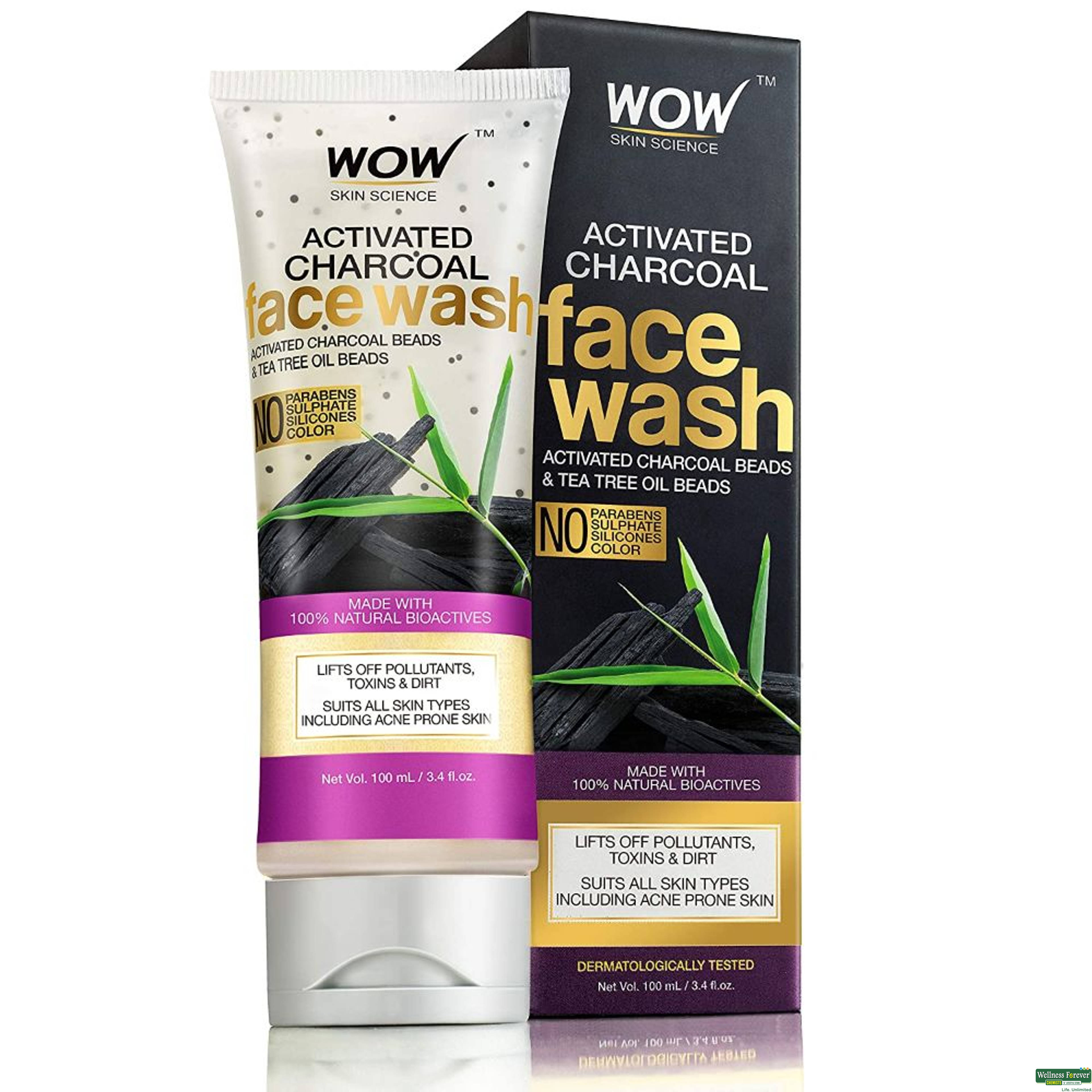 WOW Skin Science Activated Charcoal Foaming Face Wash 100ml-image
