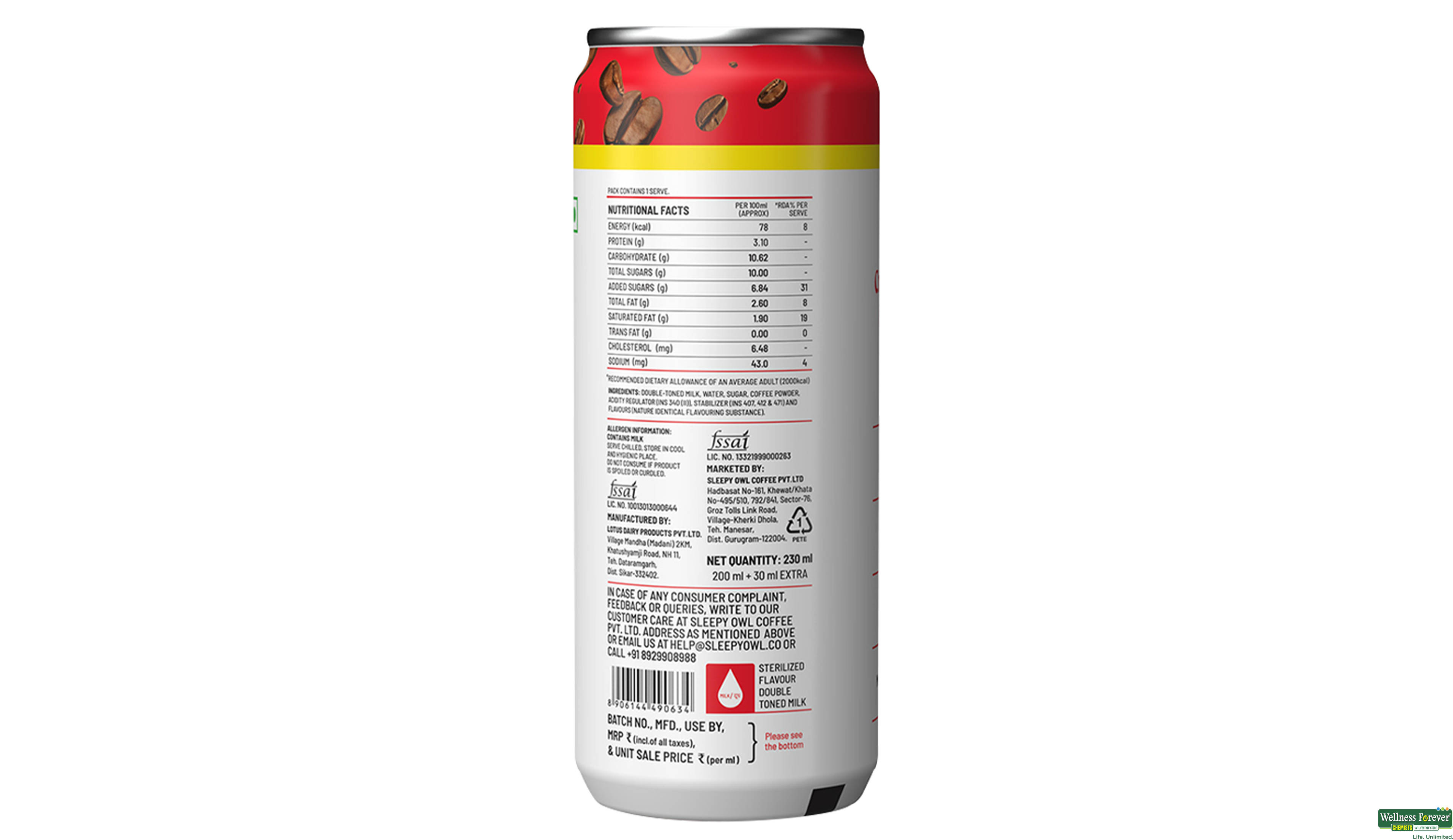SLEEPY OWL COLD COFFEE CLASSIC CAN 200ML- 2, 200ML, 