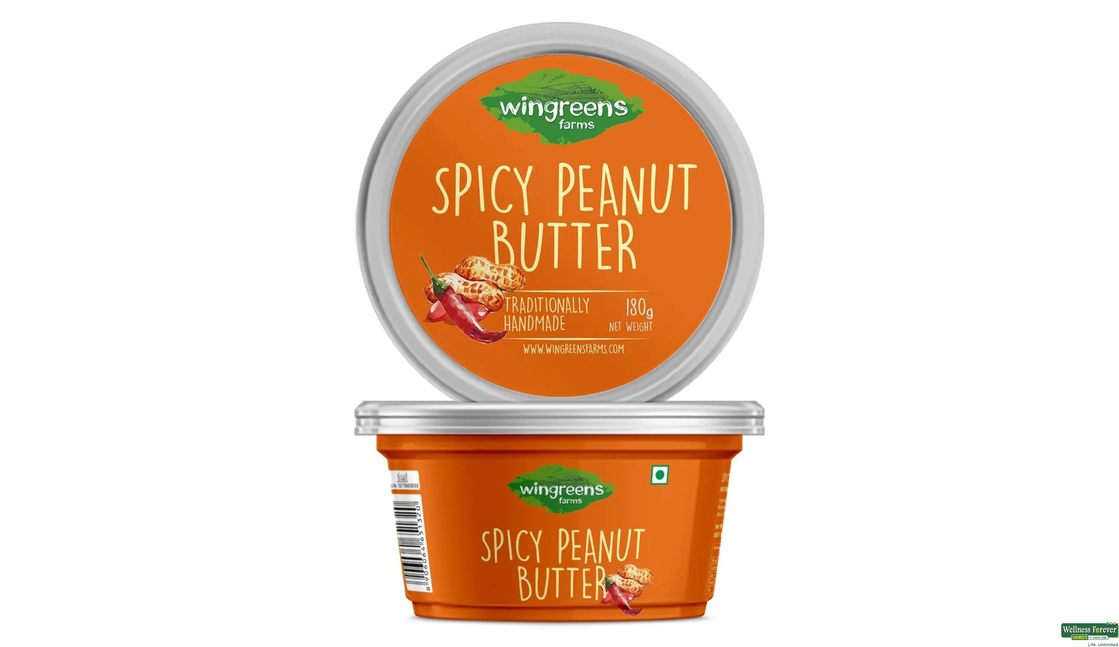 WINGREENS SPICY PEANUT BUTTER 180GM- 1, 180GM, null