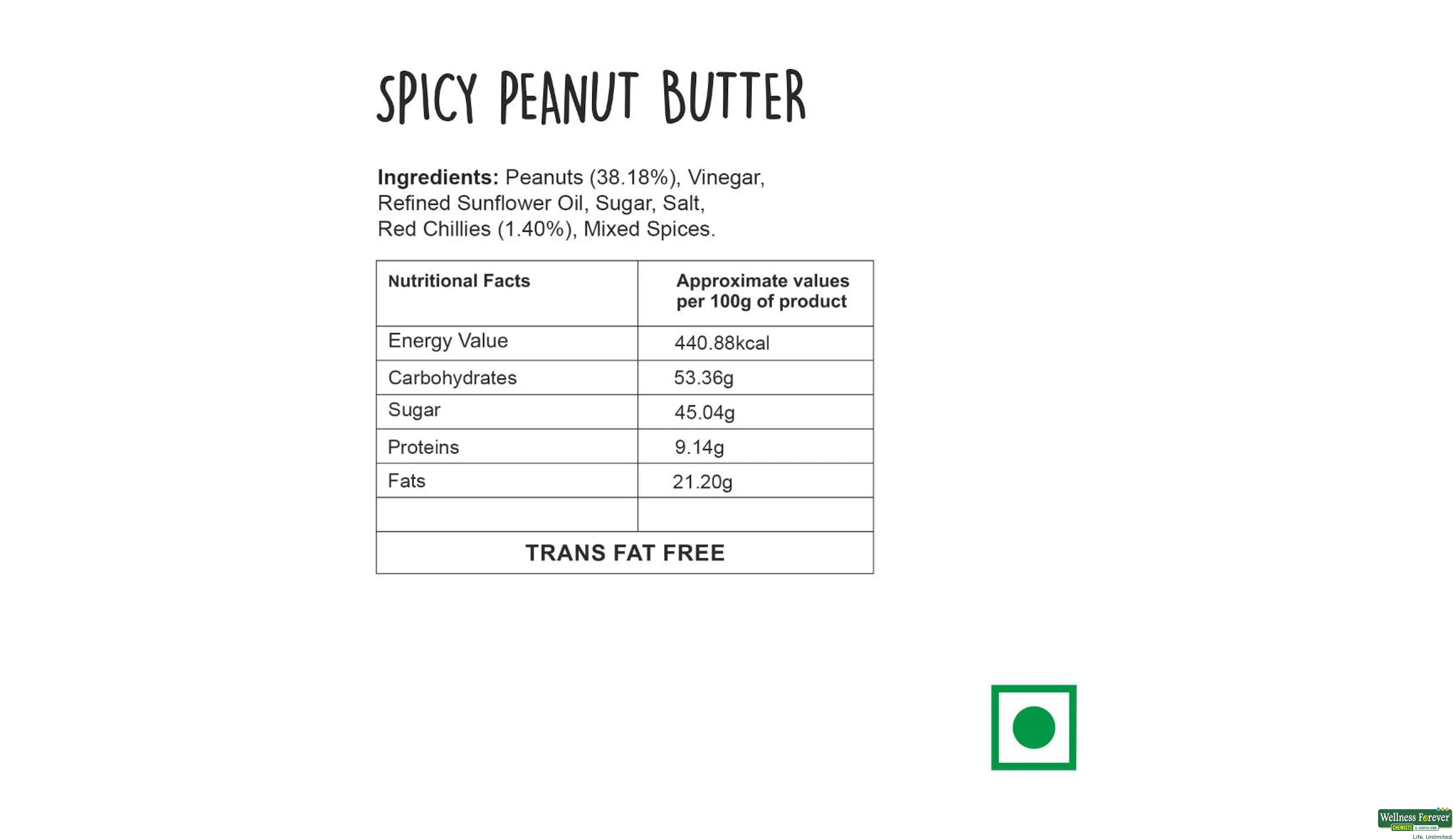 WINGREENS SPICY PEANUT BUTTER 180GM- 3, 180GM, null