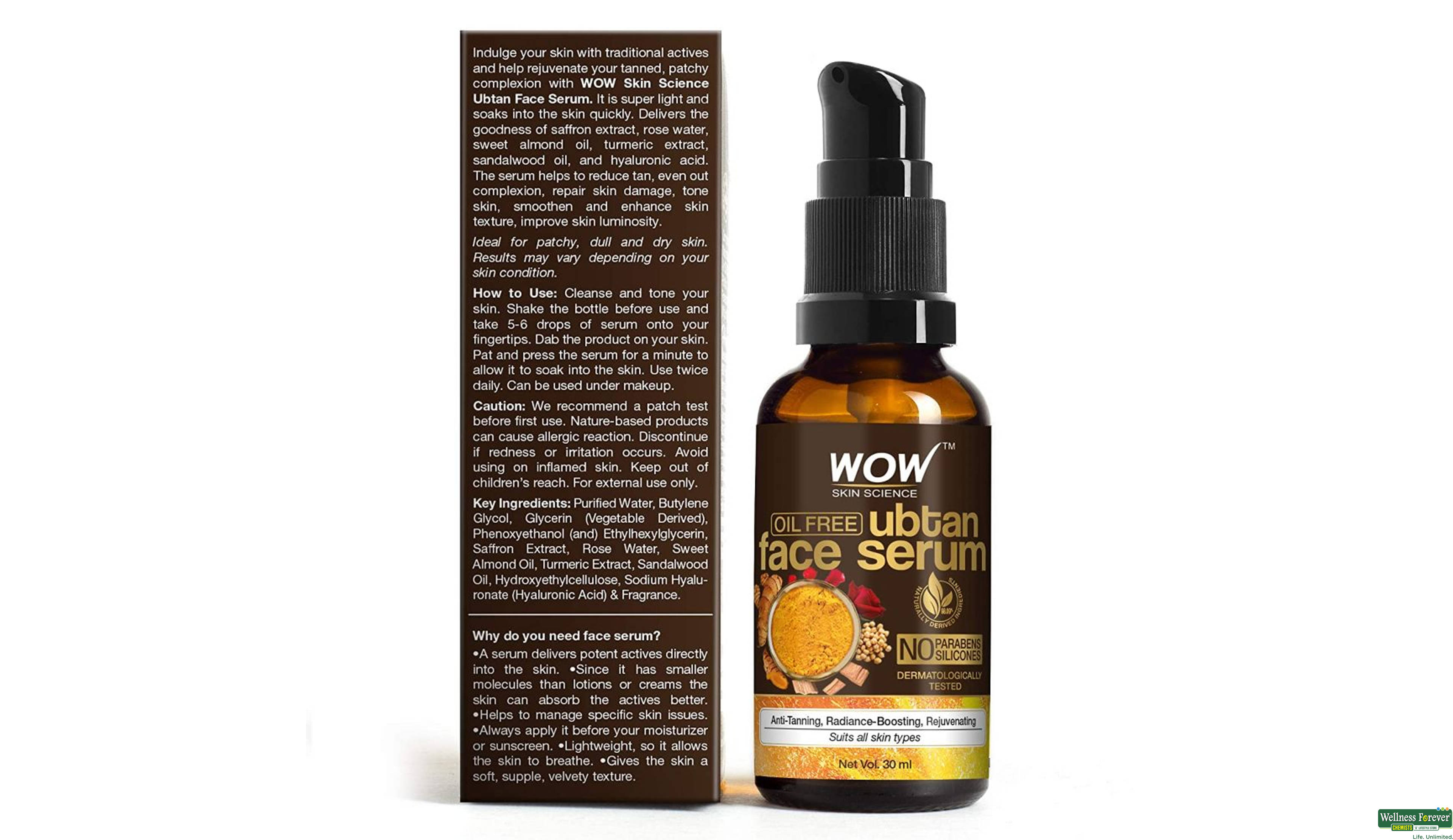 WOW OIL FREE UBTAN F/SERUM 30ML- 2, 30ML, null