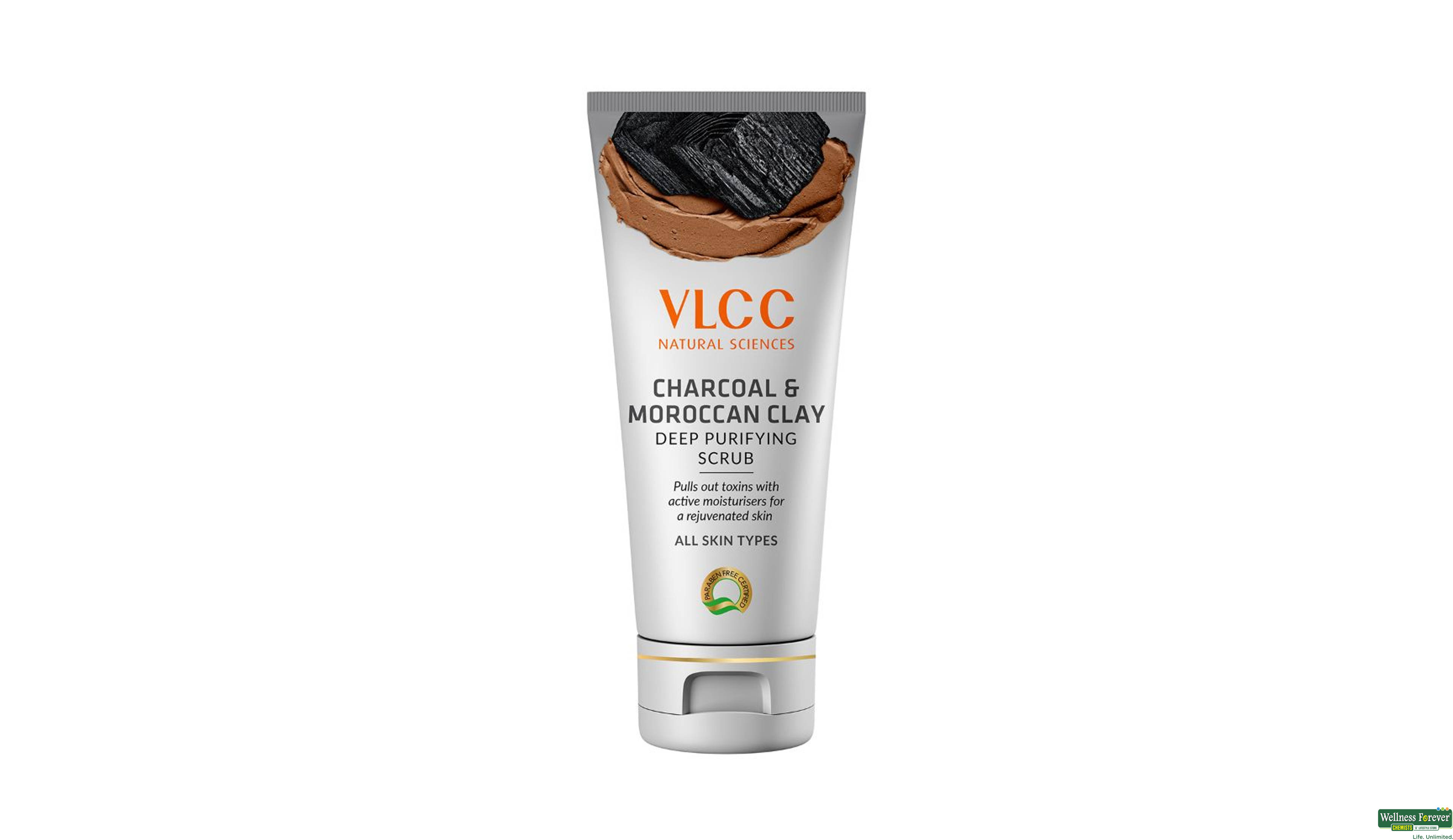 VLCC SCRUB CHARCOAL & MOROCCAN CLAY 90GM- 1, 90GM, 