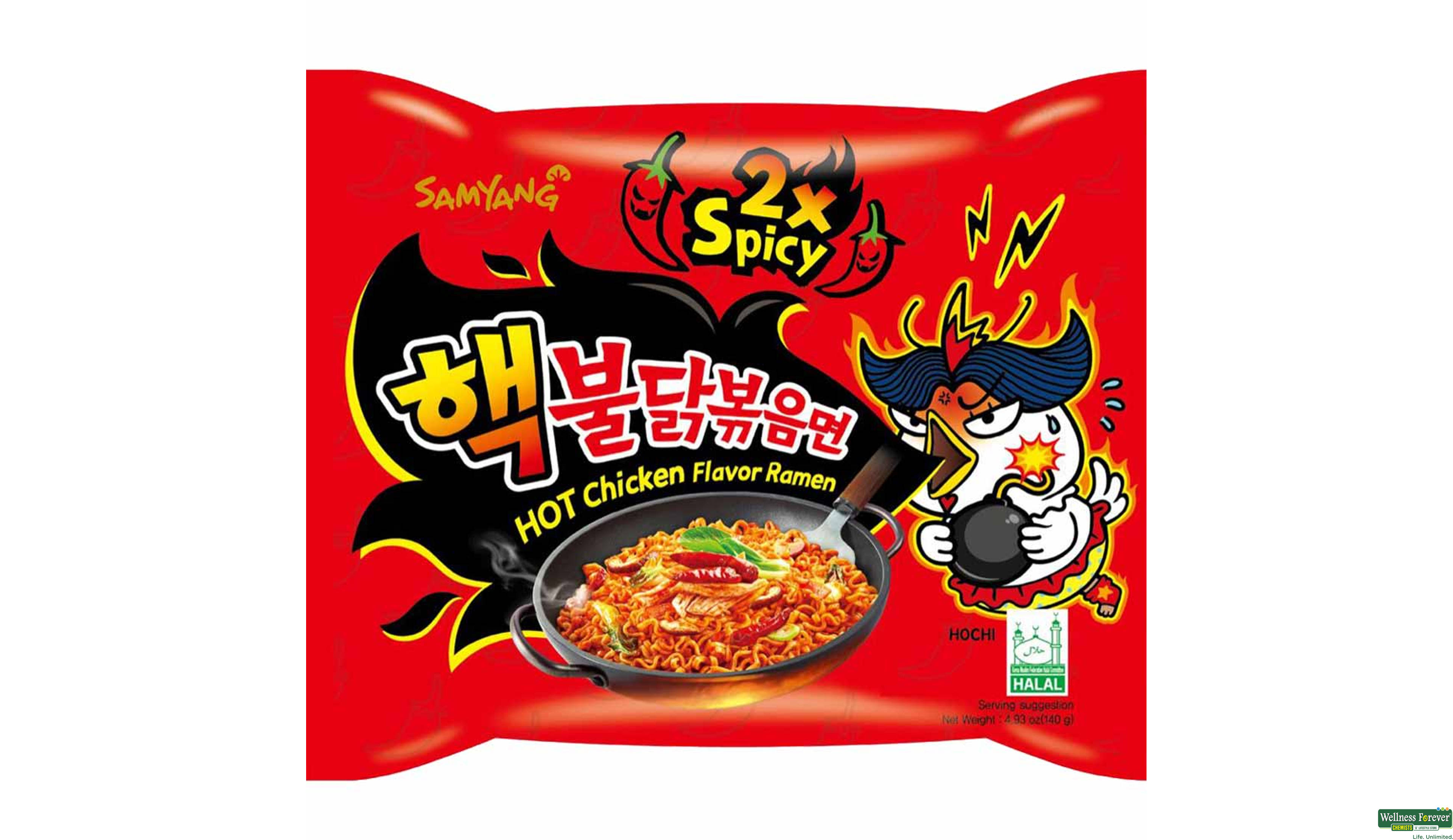 SAMYANG HOT CHICKEN 2XSPICY RAMEN 140GM- 1, 140GM, null