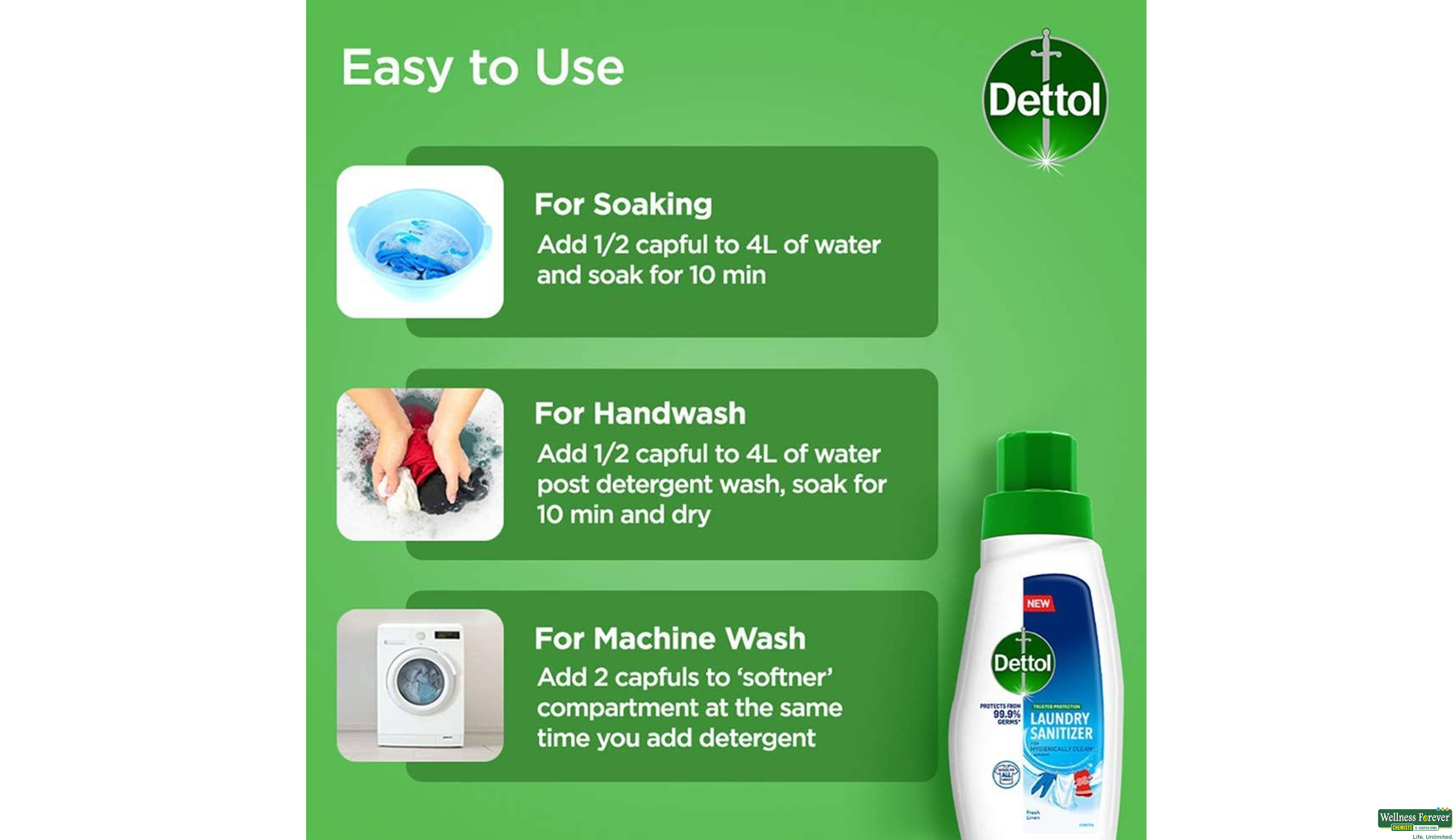 DETTOL LAUNDRY SANITIZER 480ML- 2, 480ML, 