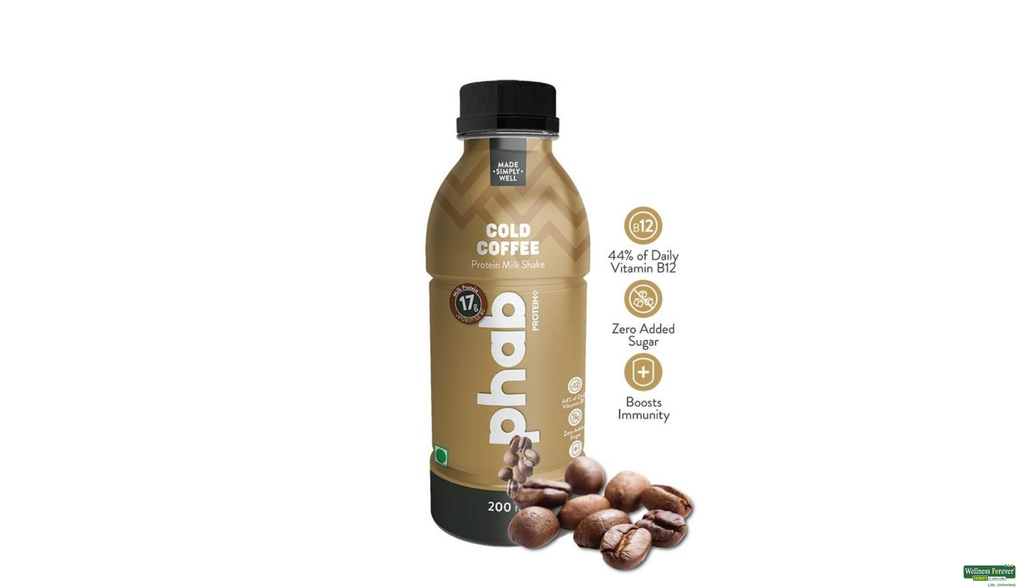 PHAB COLD COFFEE MILK SHAKE 200ML- 4, 200ML, 