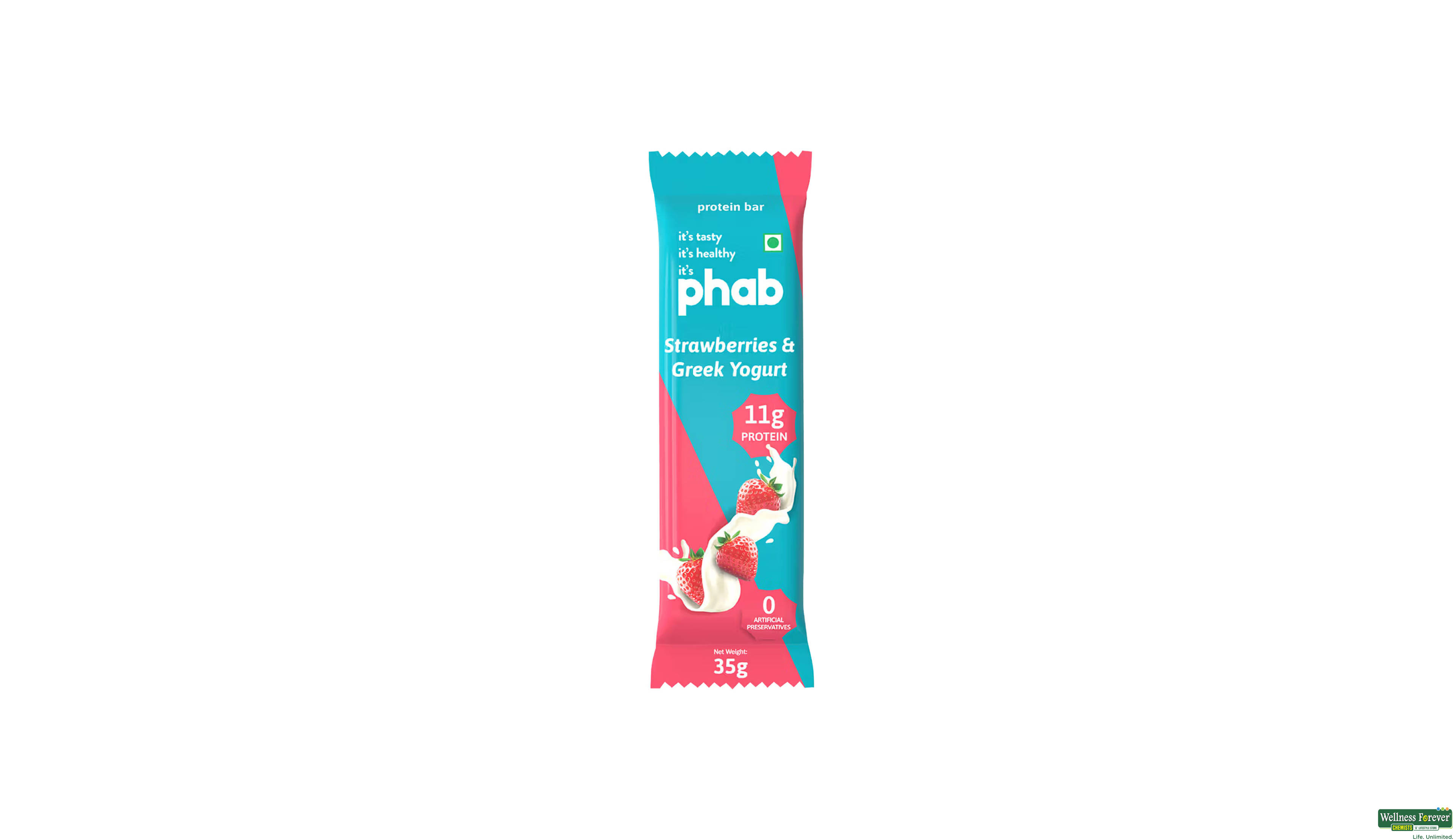 PHAB PROTEIN BAR STRAW YOGURT 35GM- 1, 35GM, null