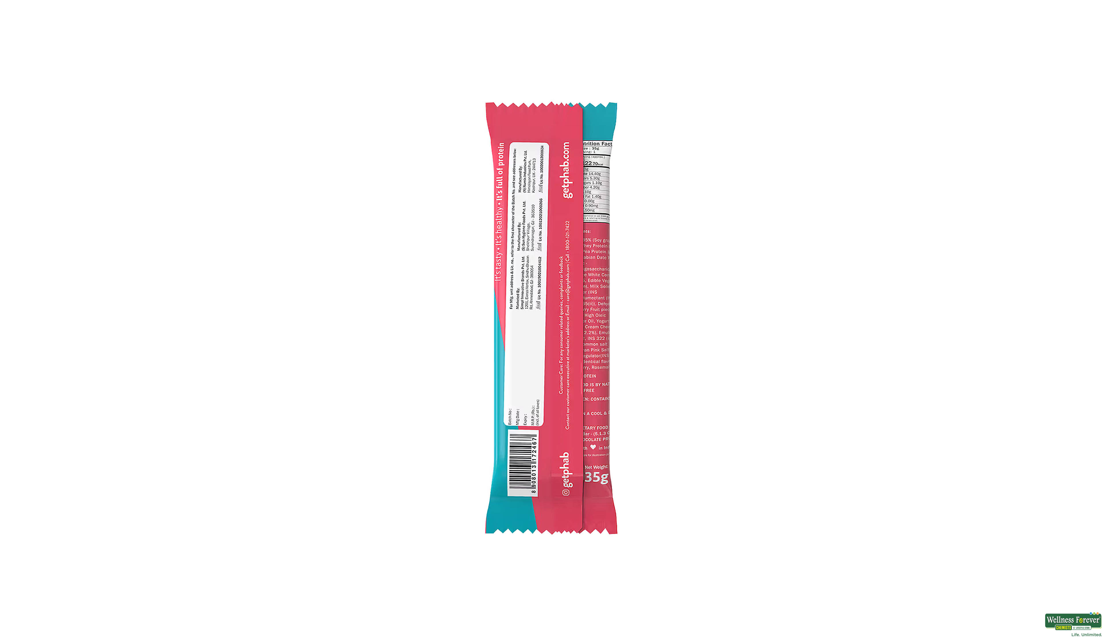PHAB PROTEIN BAR STRAW YOGURT 35GM- 2, 35GM, null