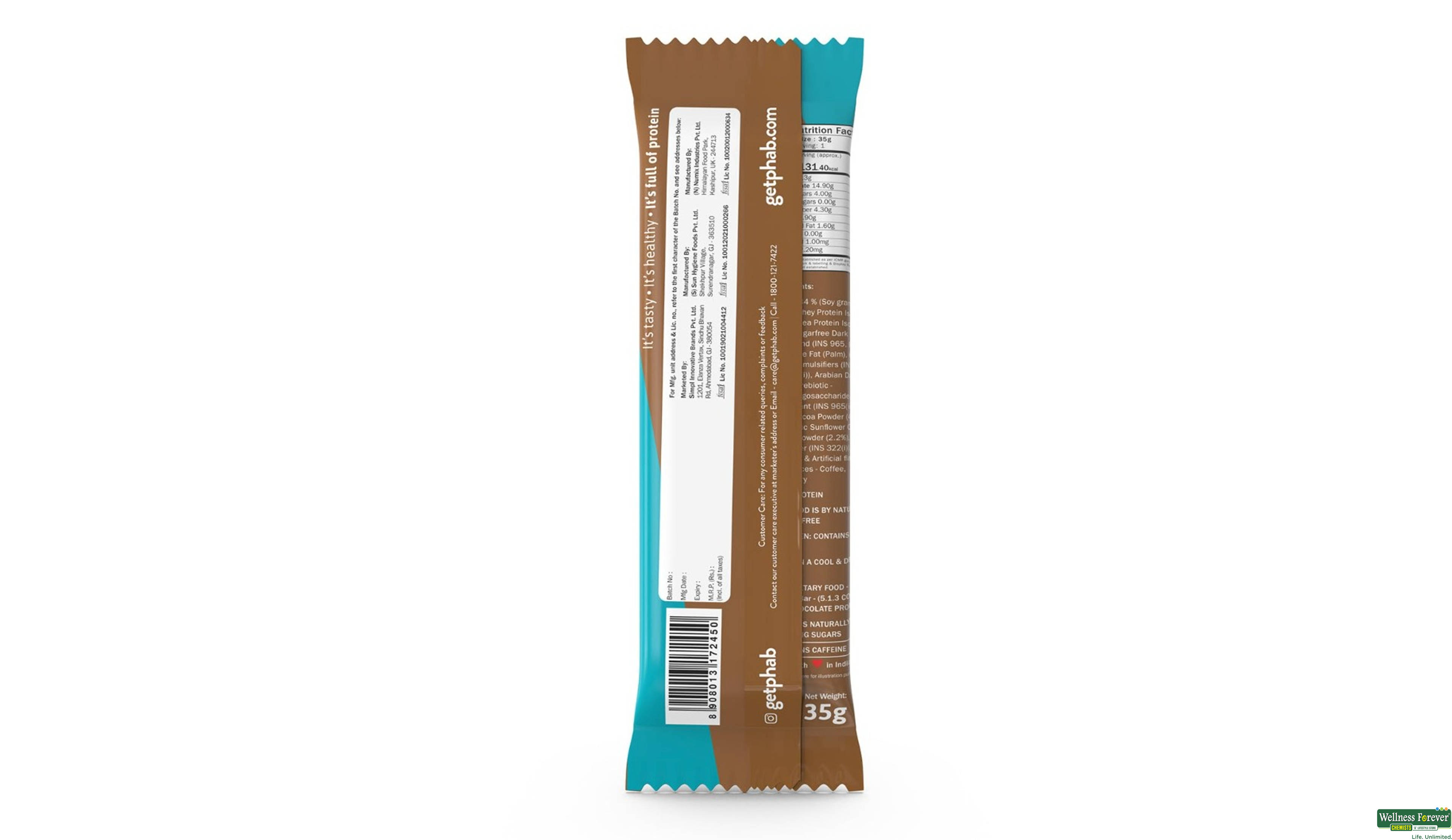 PHAB PROTEIN BAR MOCHA NUT FUDGE 35GM- 2, 35GM, null