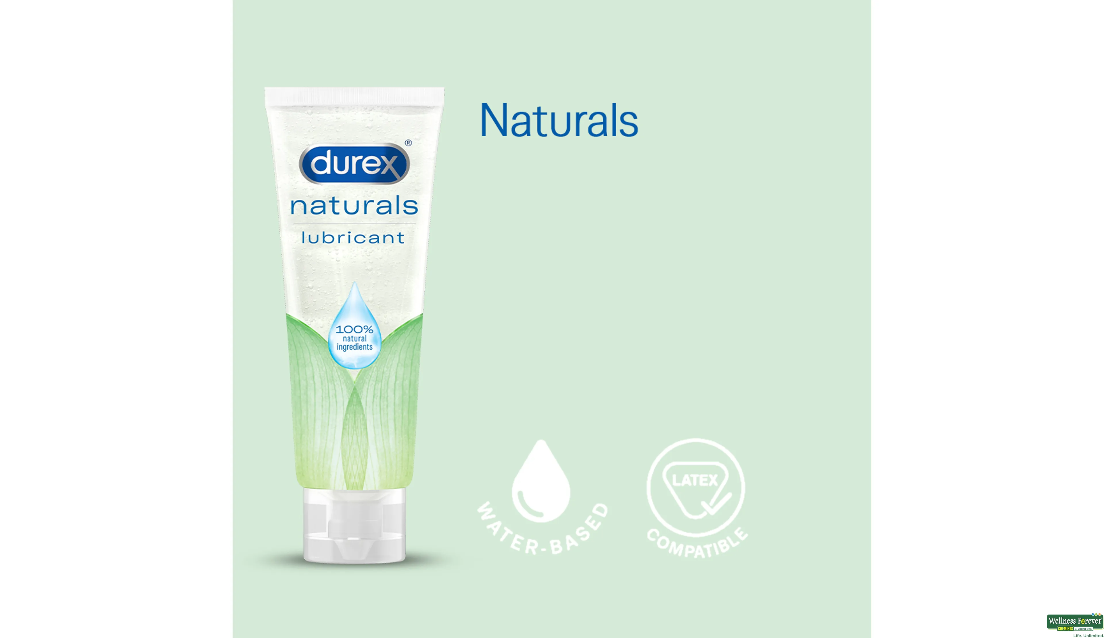 DUREX LUBES NATURALS WATERBASED 100ML- 3, 100ML, 