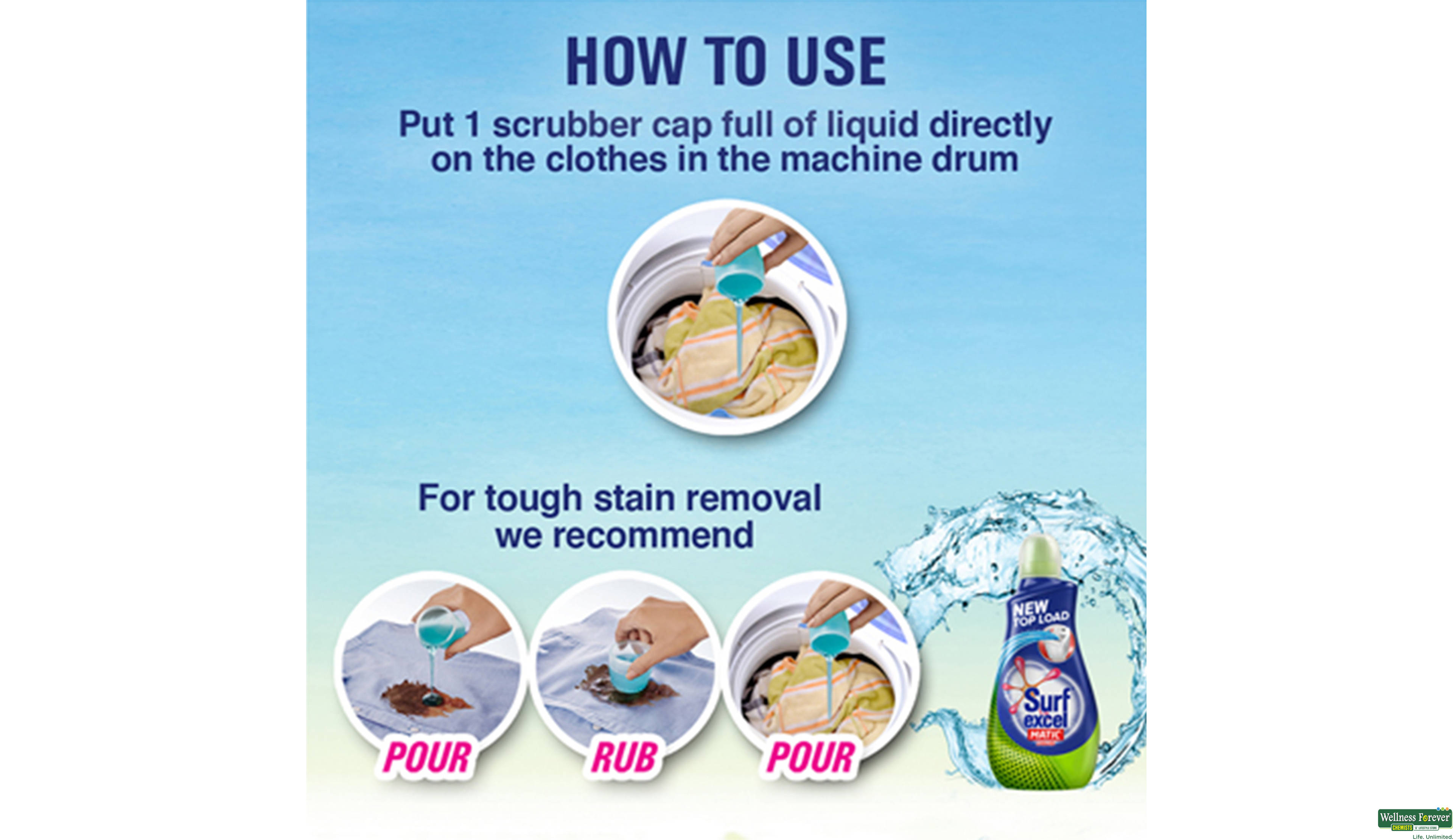 SURF EXCEL LIQ TOP LOAD D/MATIC 500ML- 4, 500ML, 