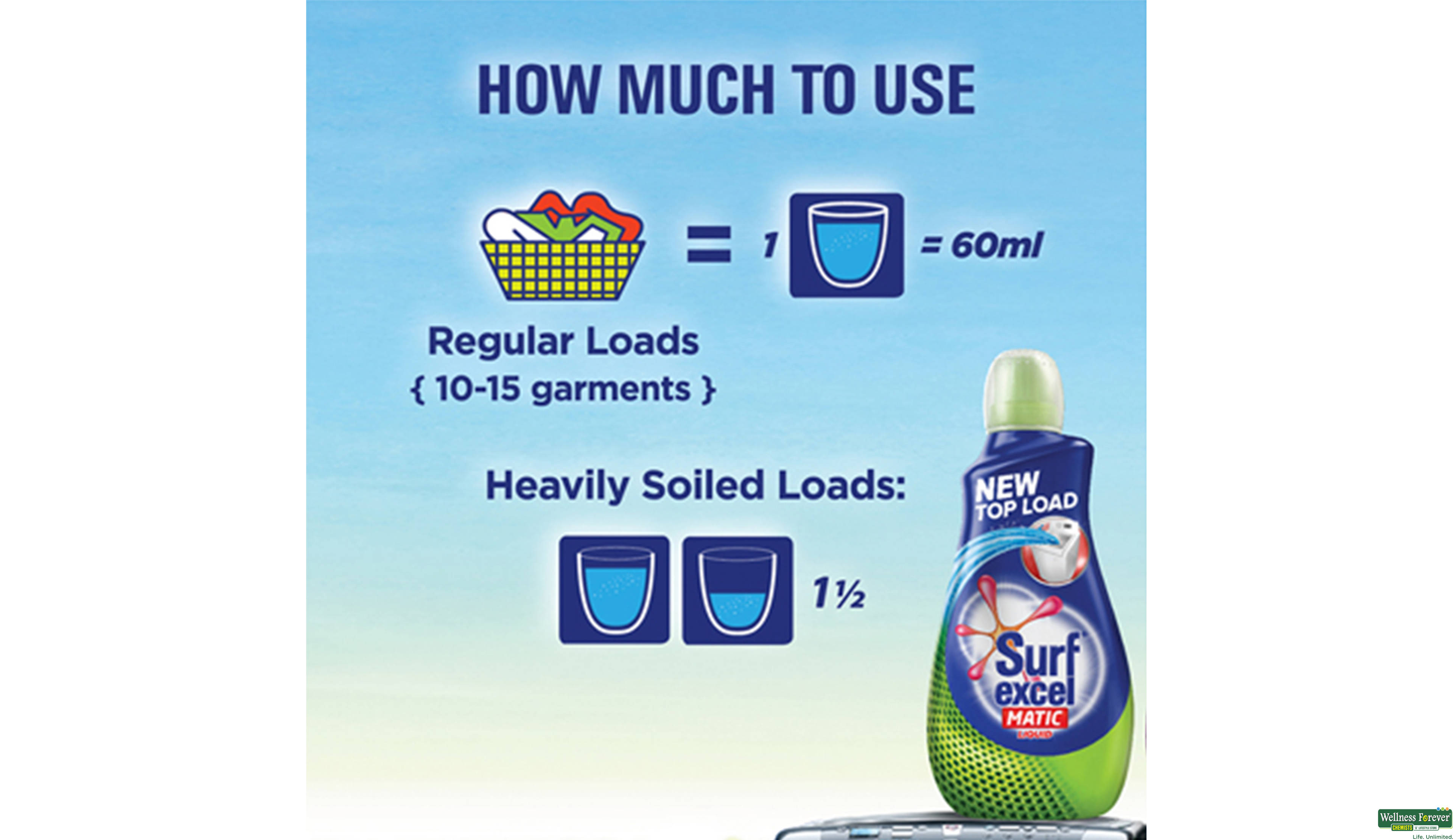 SURF EXCEL LIQ TOP LOAD D/MATIC 500ML- 5, 500ML, 
