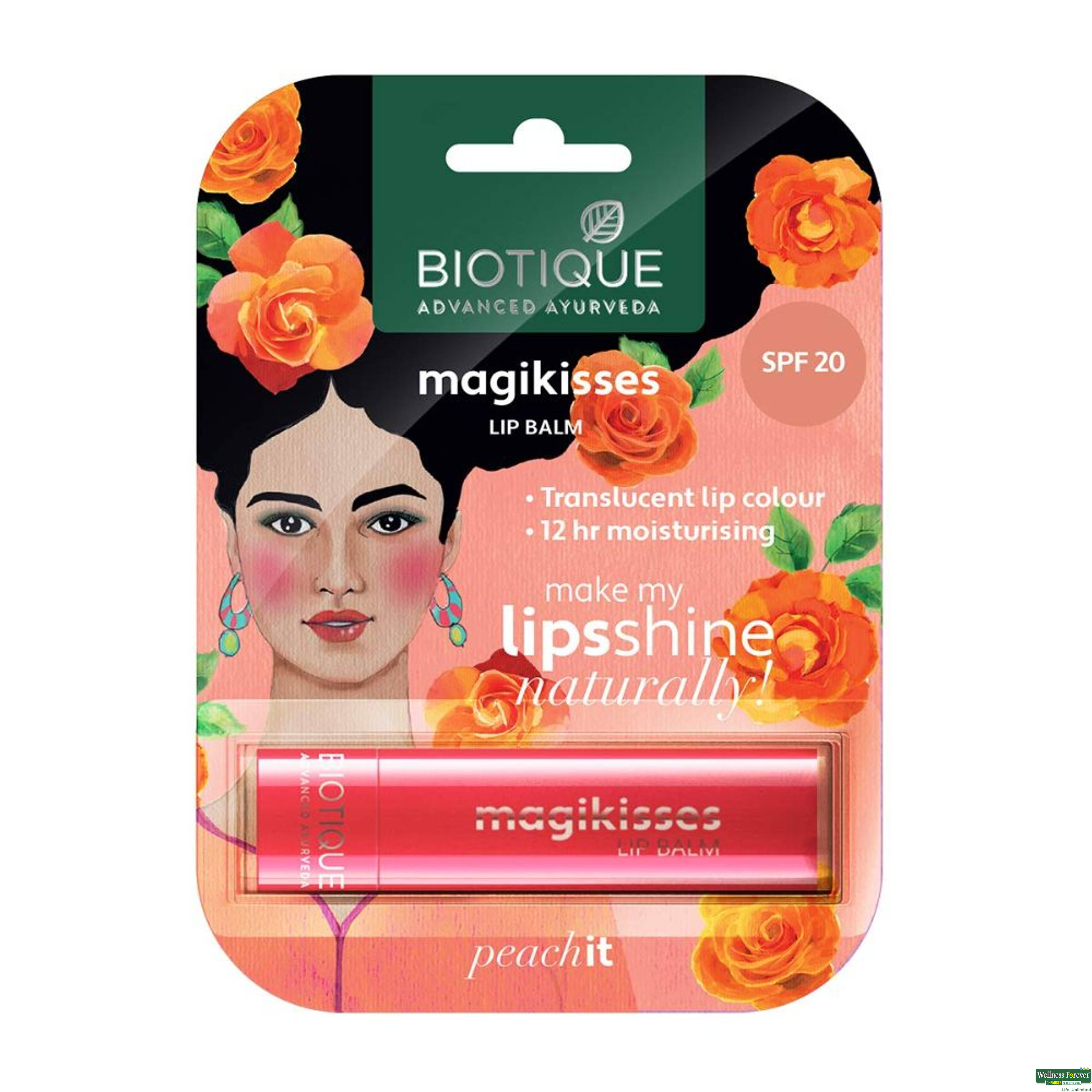 Biotique Natural Makeup Magikisses Merry Cherry Red Lip Balm, 4 g-image