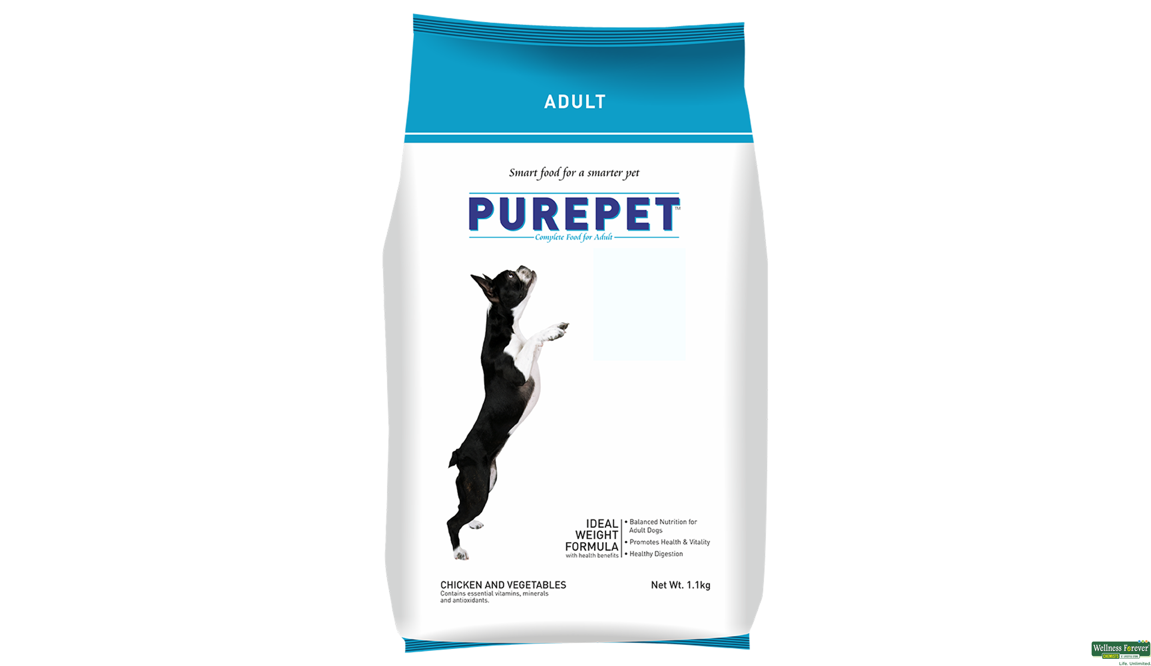 PUREPET DOG FOOD PUPPY CHICKEN & VEGETABLE DRY 1.1KG- 1, 1.1KG, null