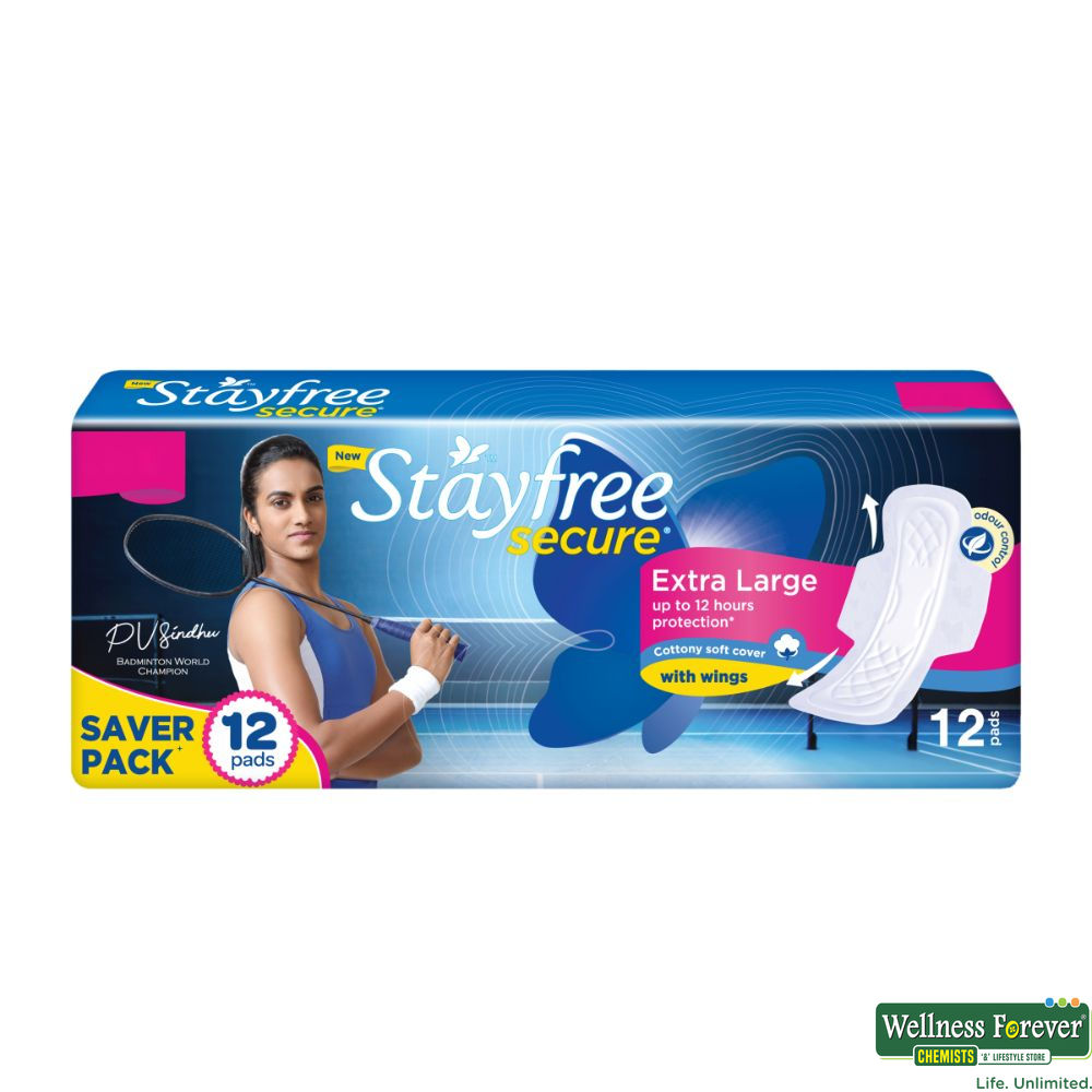 Buy Stayfree Secure XL Cottony Soft Cover Sanitary Pads 12 pcs
