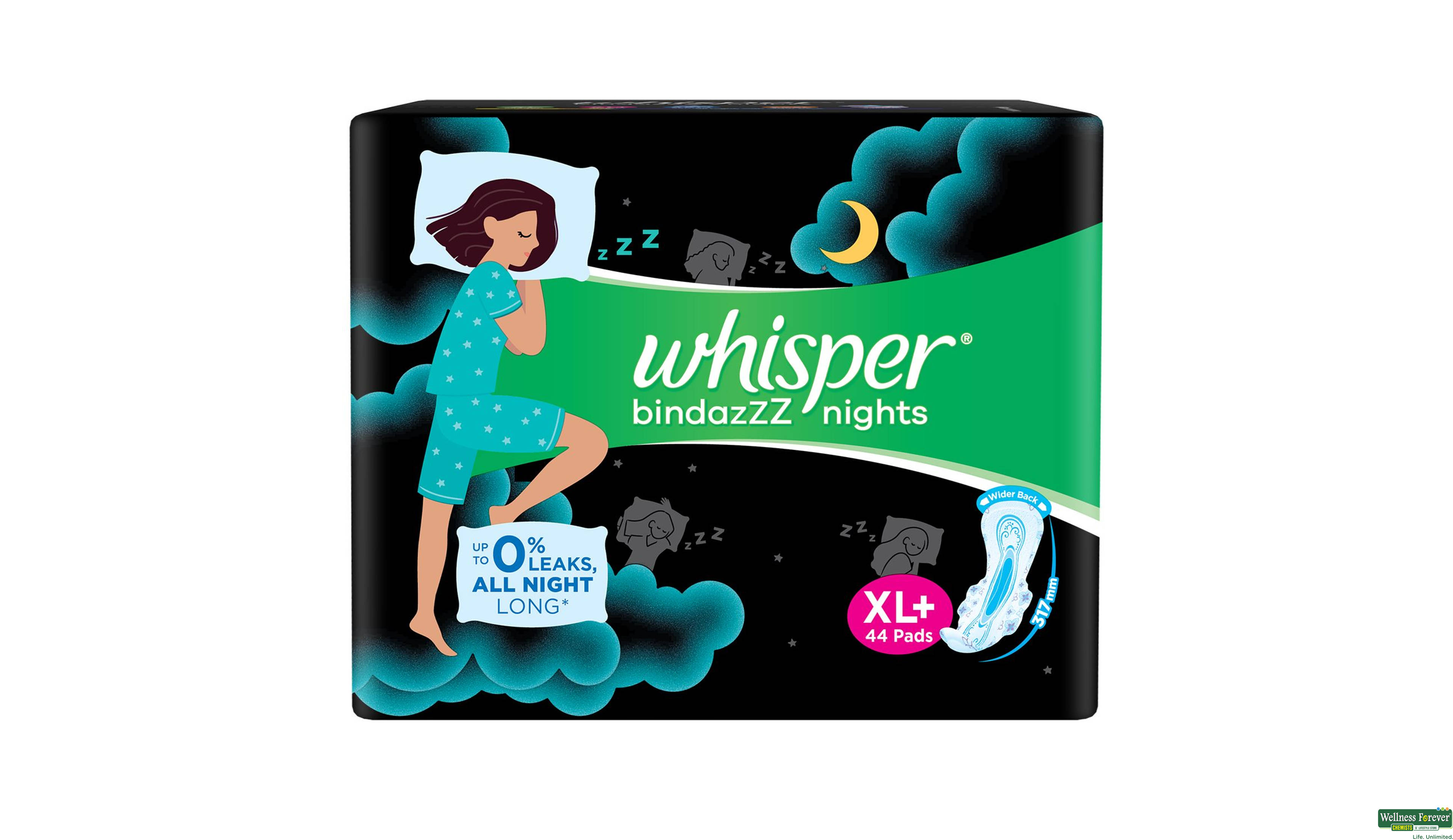 WHISPER ULTRA NIGHTS XL+ 44PC- 1, 44PC, 