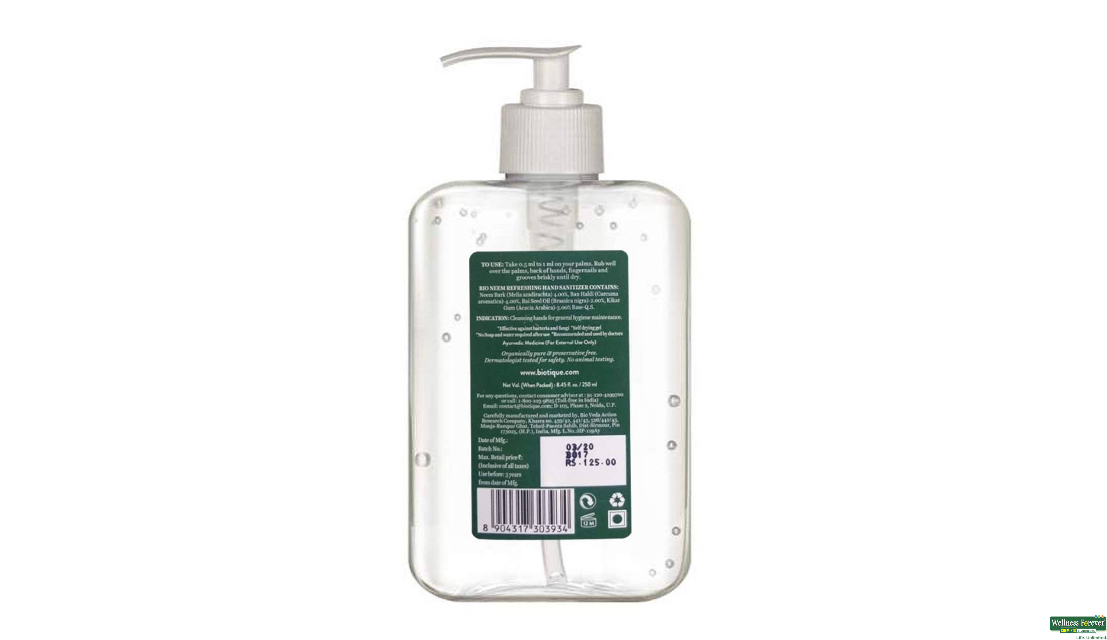 BIOT H/WASH NEEM BERBERRY 200ML- 3, 200ML, 