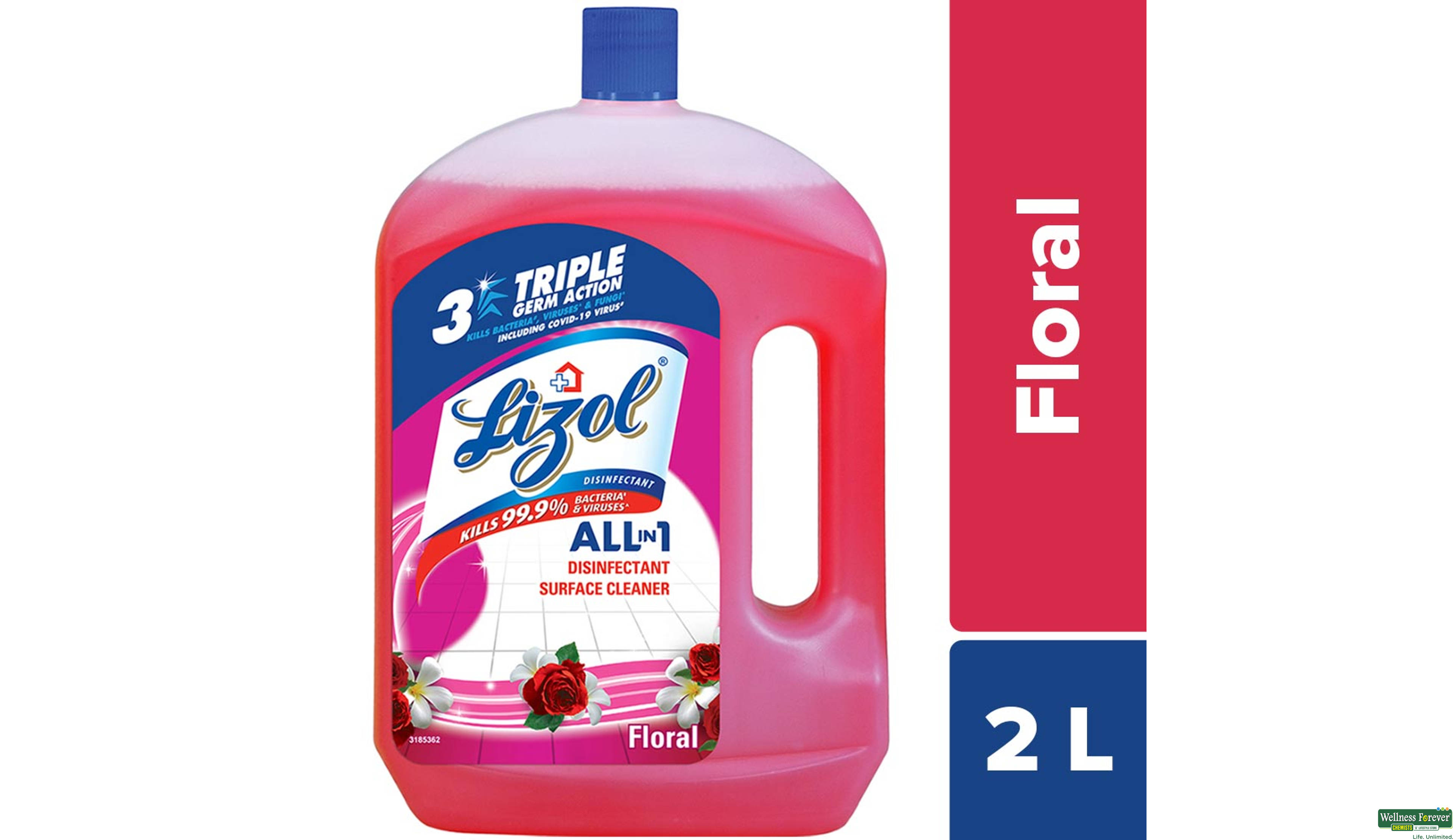 LIZOL DISINFECTANT SURFACE CLEANER FLORAL 2LTR- 1, 2LTR, 