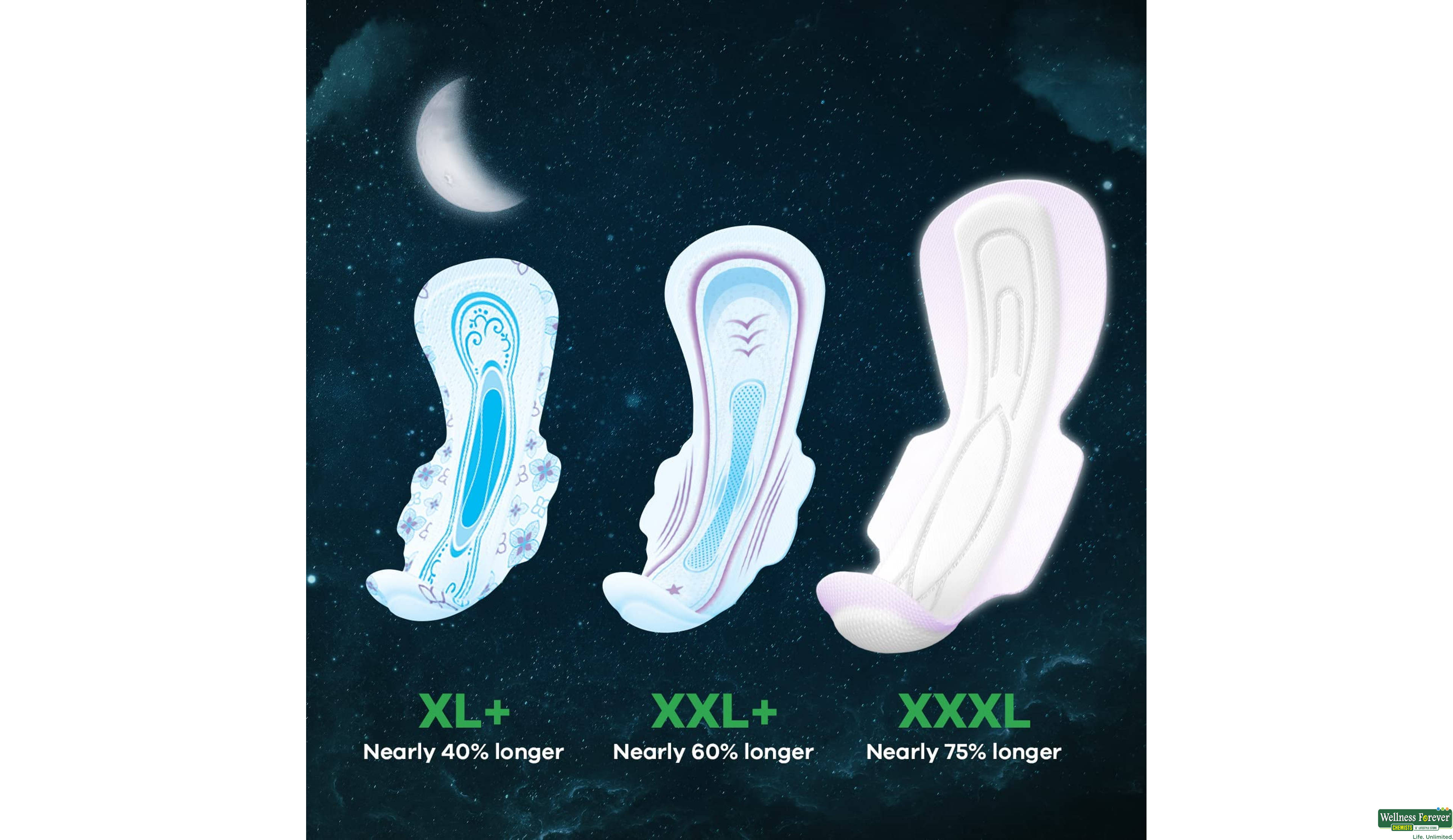 WHISPER BINDAZZ NIGHT XXXL 20PC- 2, 20PC, 