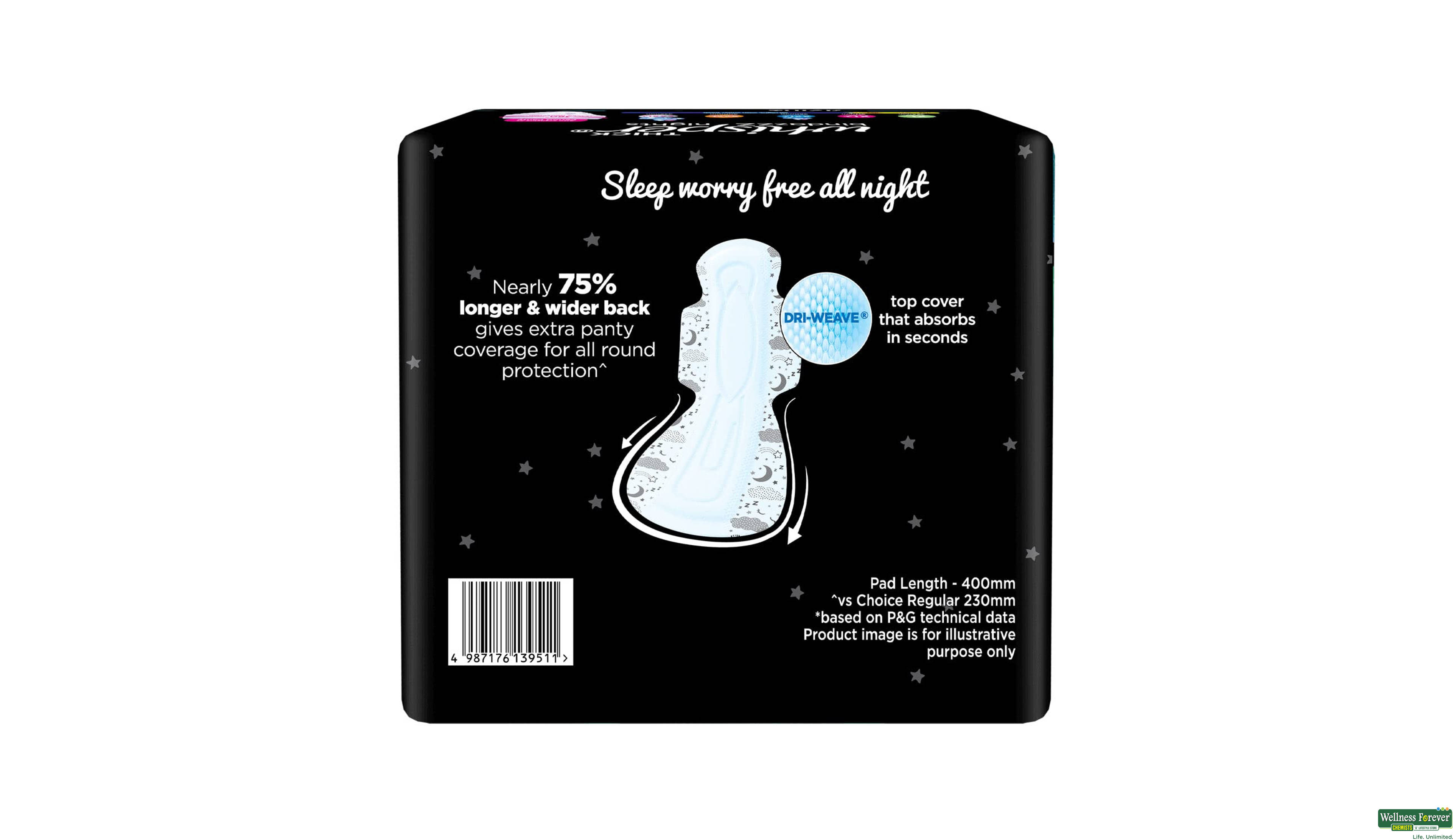 WHISPER BINDAZZ NIGHT XXXL 20PC- 7, 20PC, 