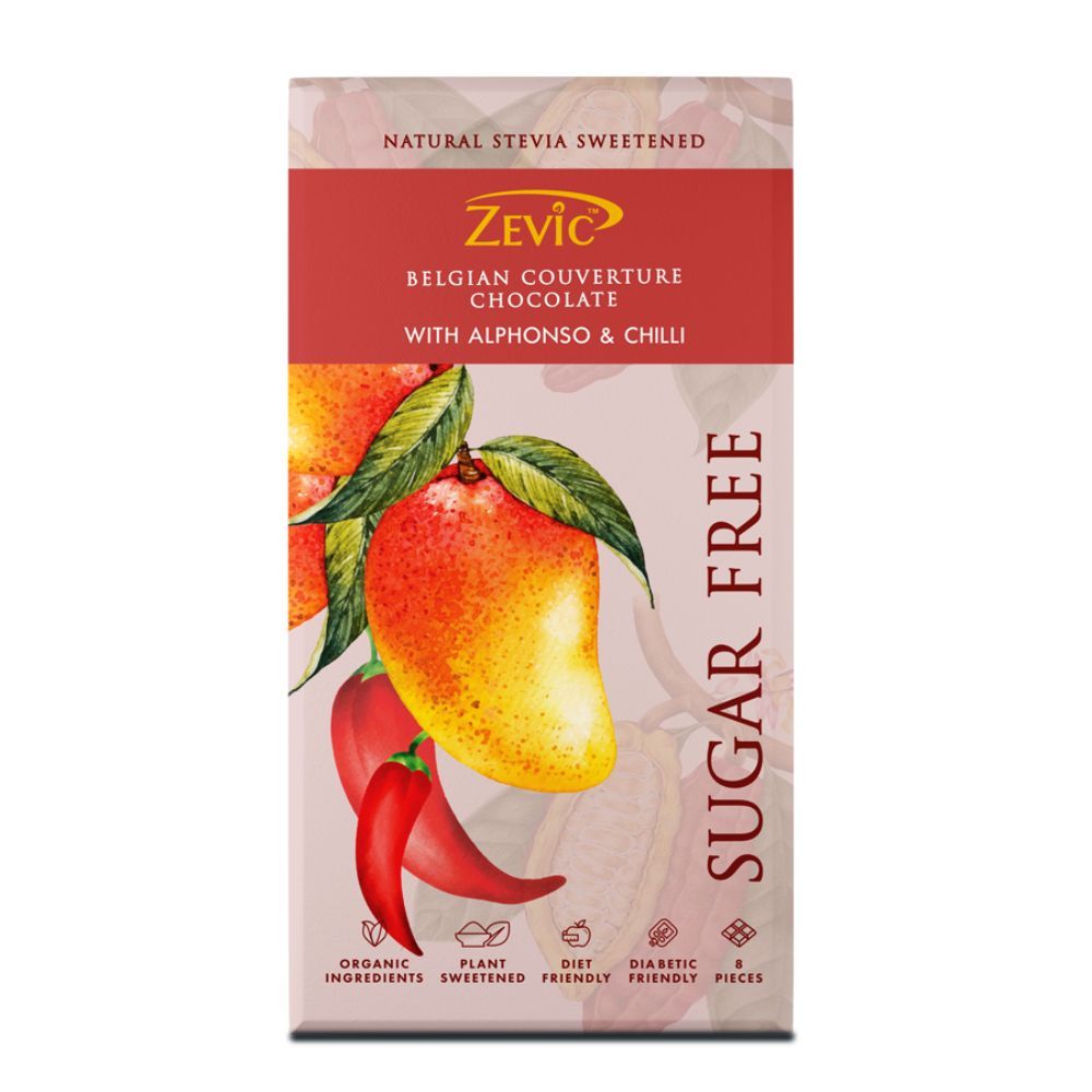 Buy Zevic Belgian Couverture Chocolate with Alphonso and Chilli, 96 g ...