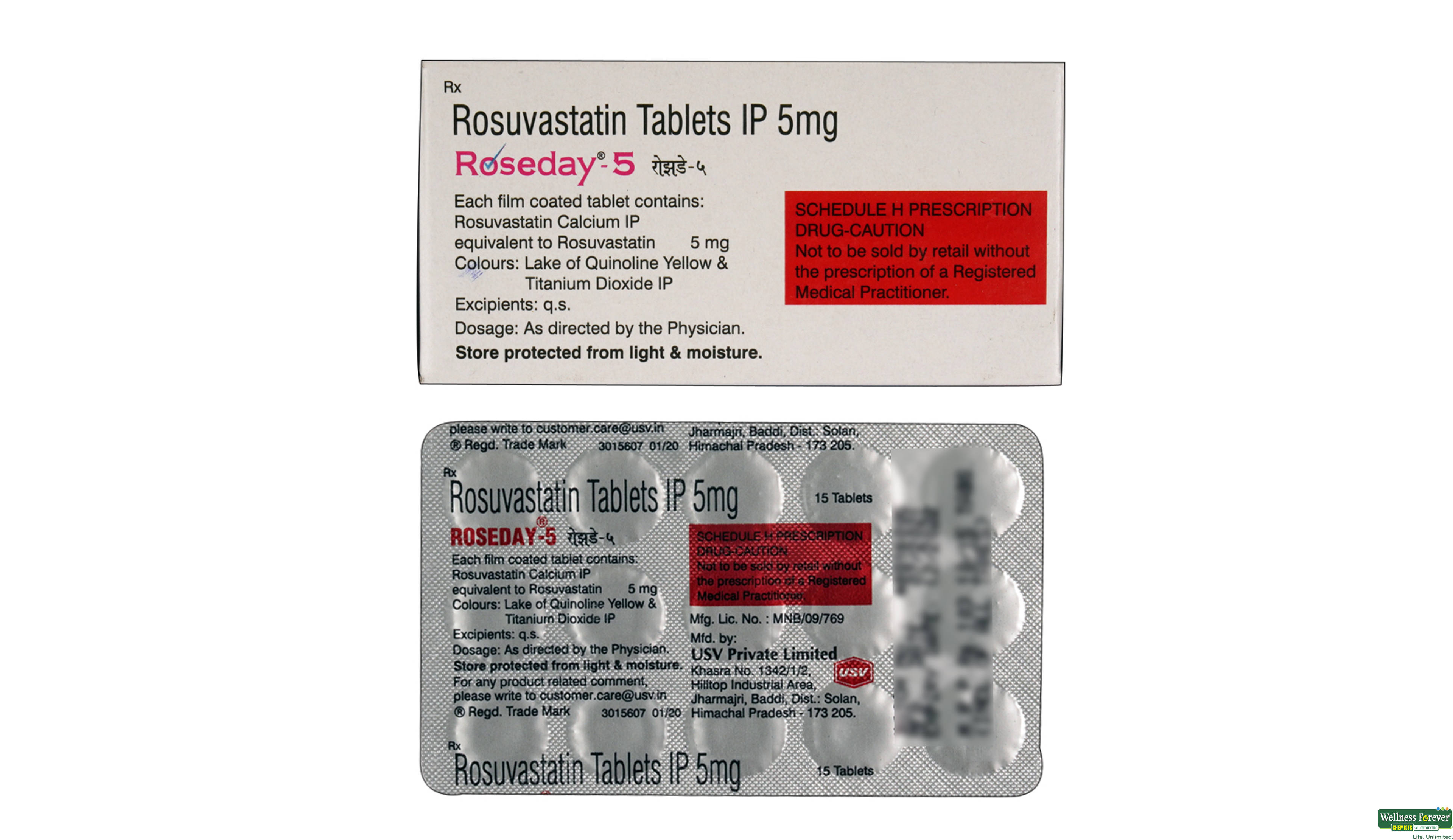 ROSEDAY 5MG 15TAB- 2, 15TAB, Helps to lower bad cholesterol (LDL) and triglycerides
Increases good cholesterol (HDL) levels
May prevent heart disease and stroke in high-risk patients
Only once-daily dosing required