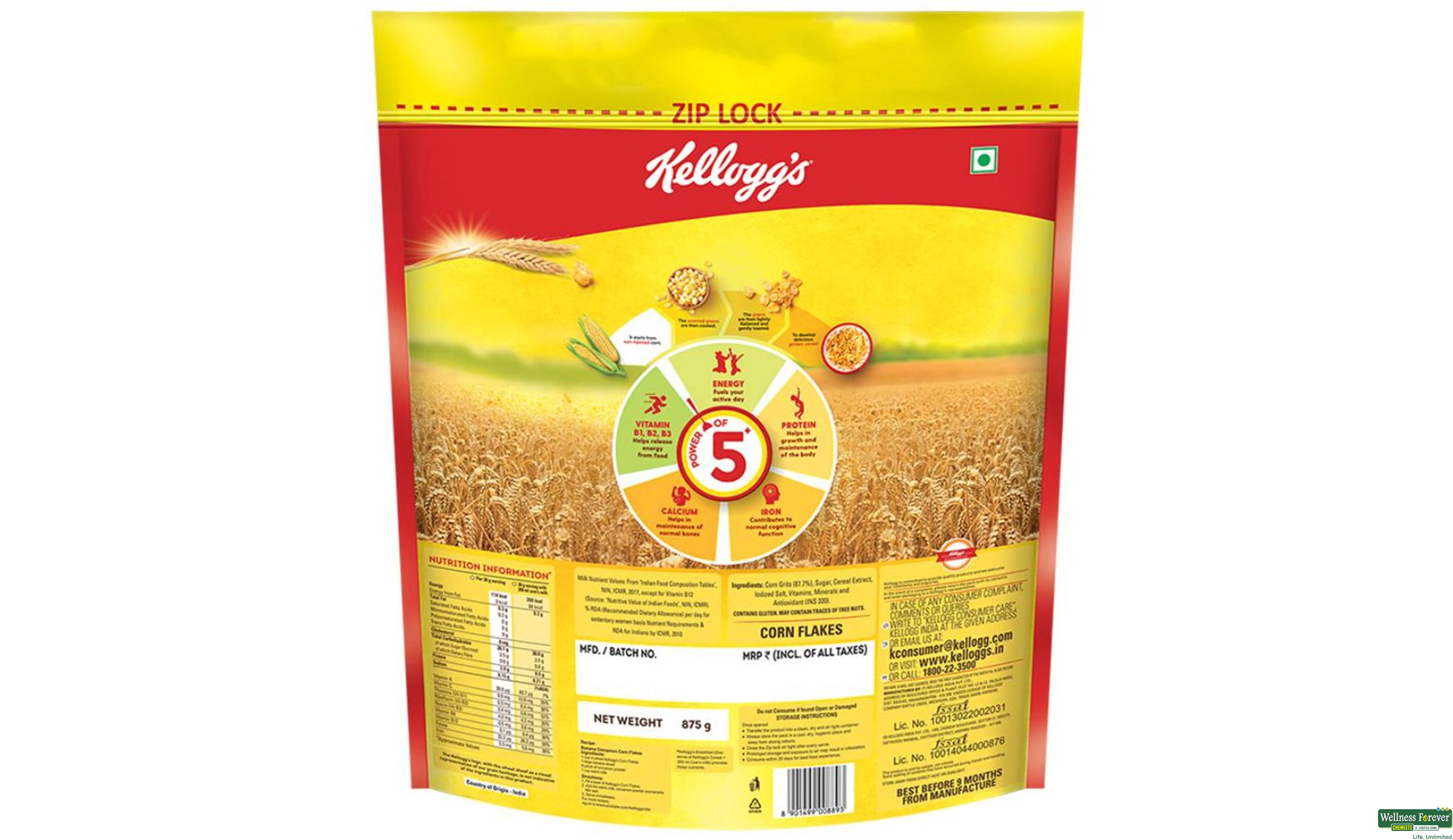 KELLOGGS CORN FLAKES ORIGINAL 875GM- 2, 875GM, 