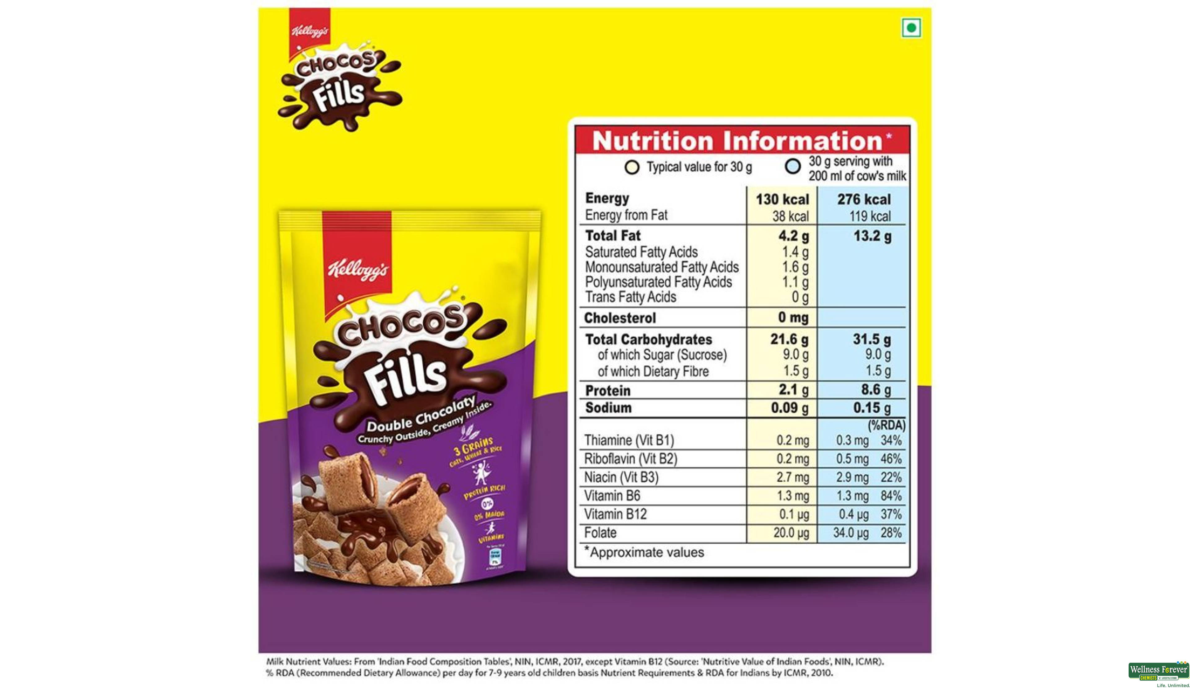 KELLOGGS CHOCOS FILLS 175GM- 4, 175GM, 