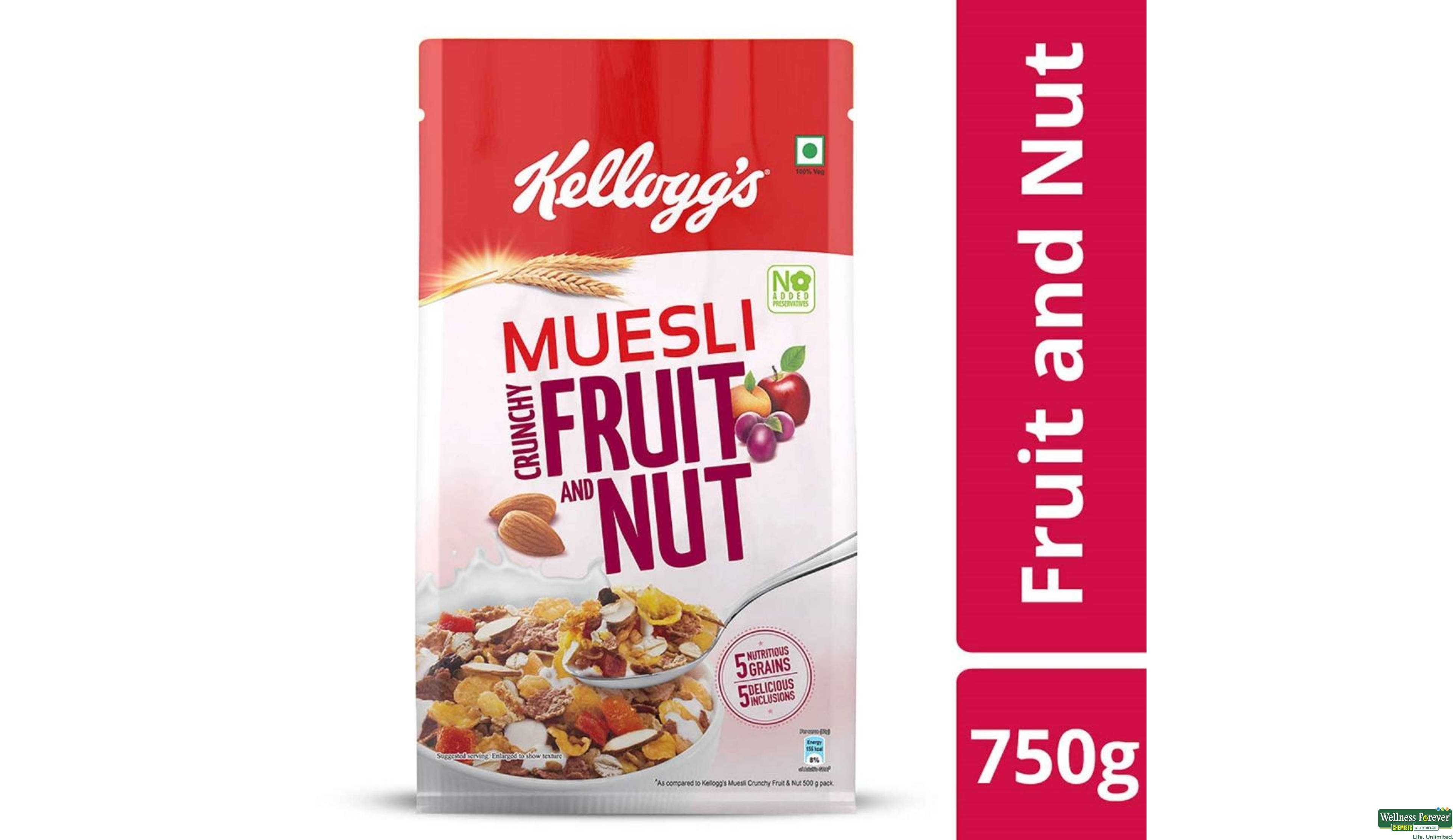 KELLOGGS MUESLI FRUIT NUT & SEEDS 750GM- 2, 750GM, 