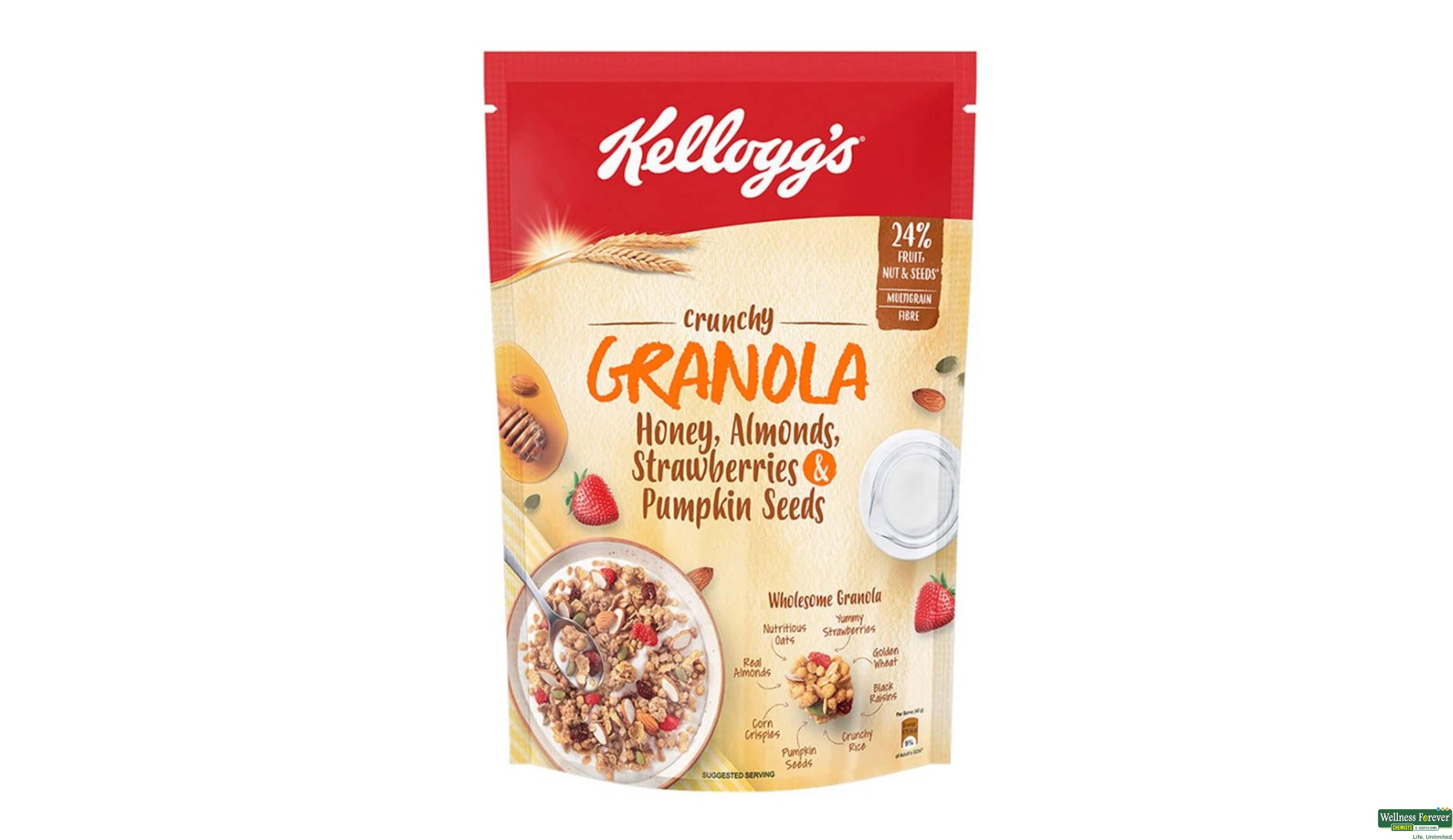 KELLOGGS GRANOLA HNY ALMN & PSEEDS 450GM- 1, 450GM, 