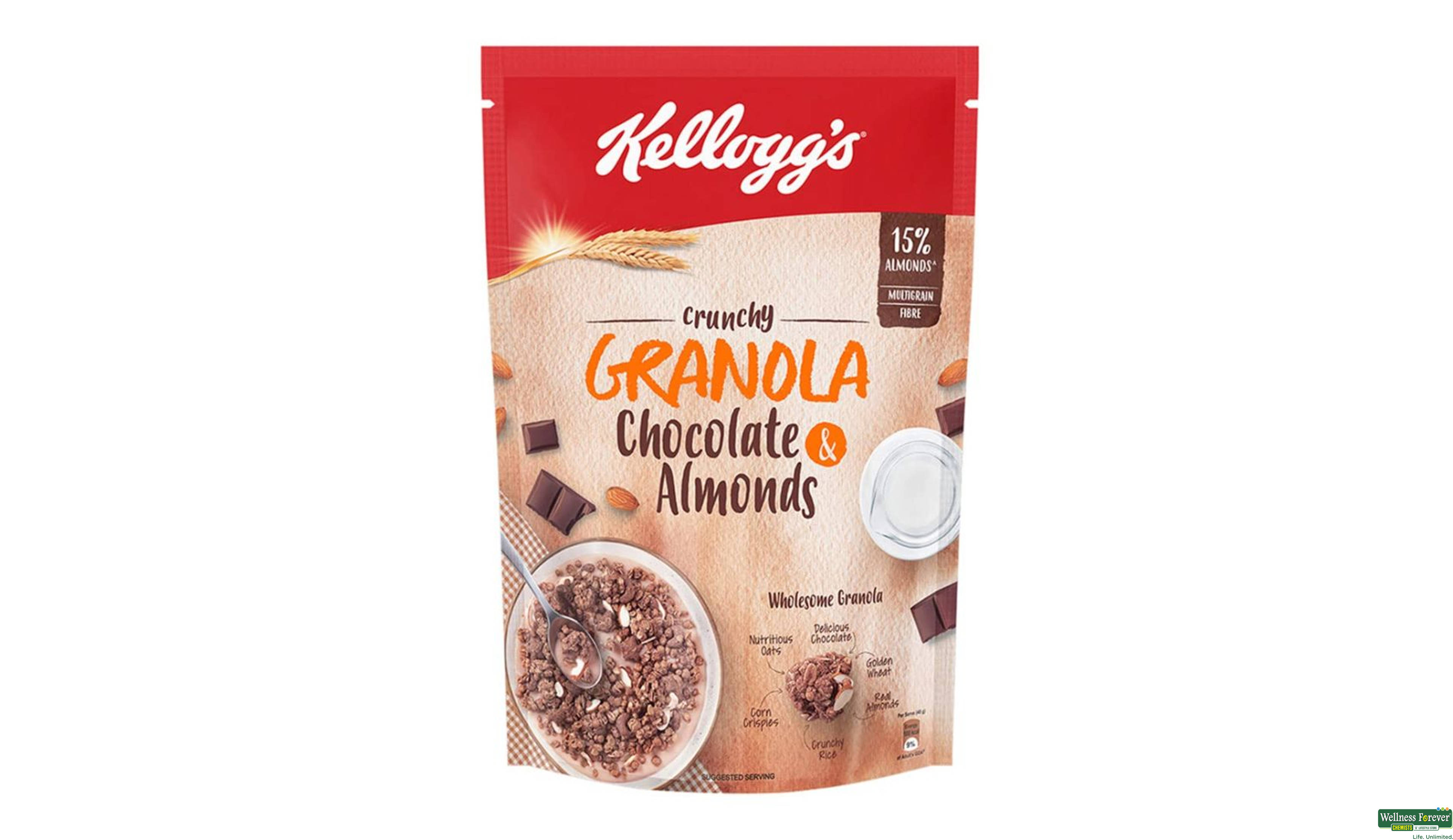 KELLOGGS GRANOLA CHOCOLATE & ALMOND 450GM- 2, 450GM, 