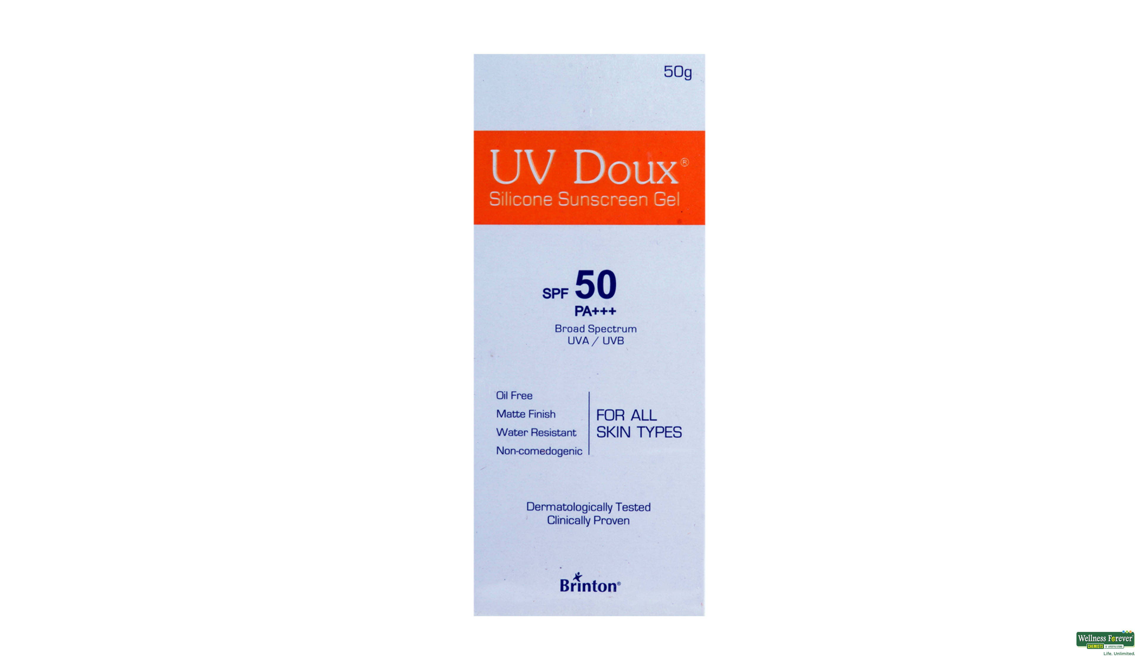 UV DOUX SILICON SUNSCREEN GEL SPF50 50GM- 1, 50GM, 